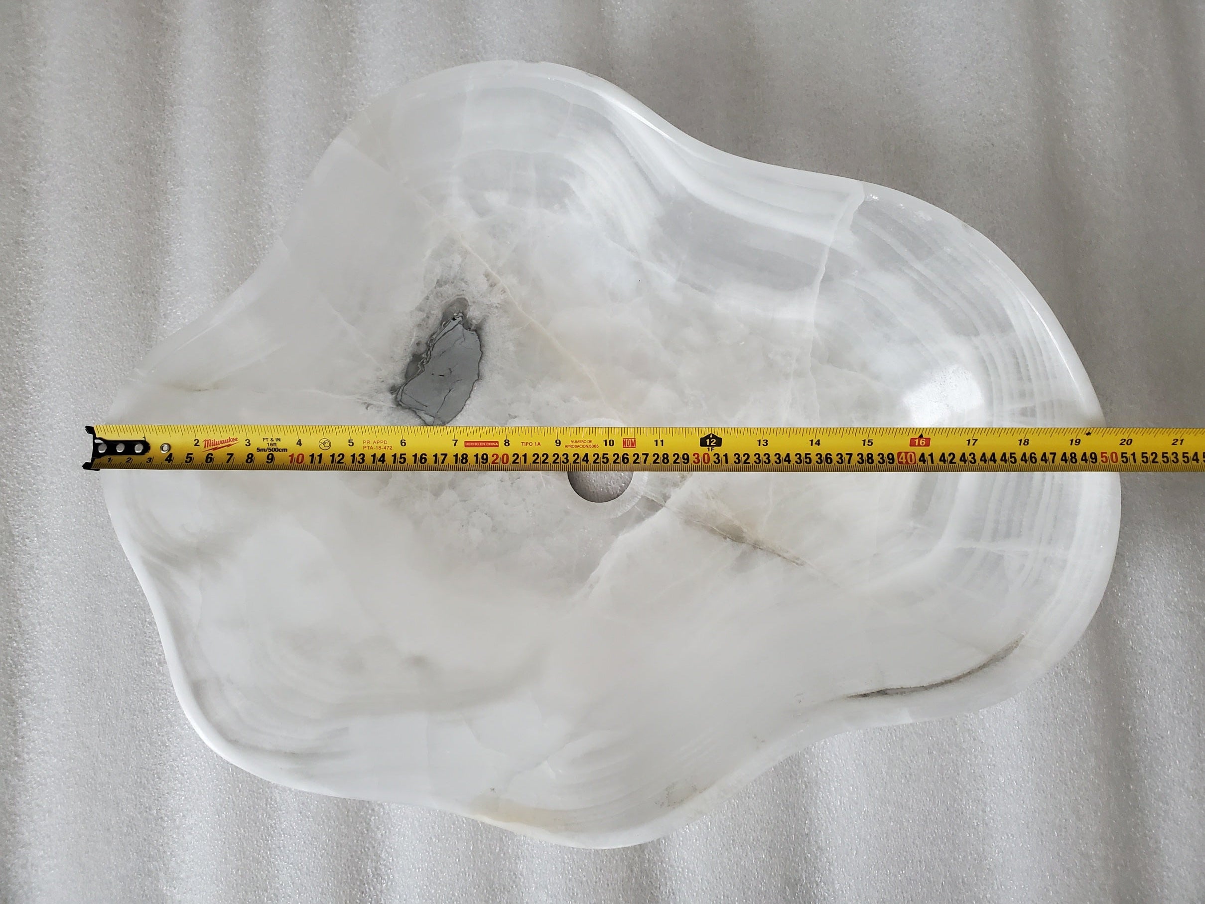 S24_19 Crystal Onyx Stone Bathroom Vessel Sink - 20 x 15 inch