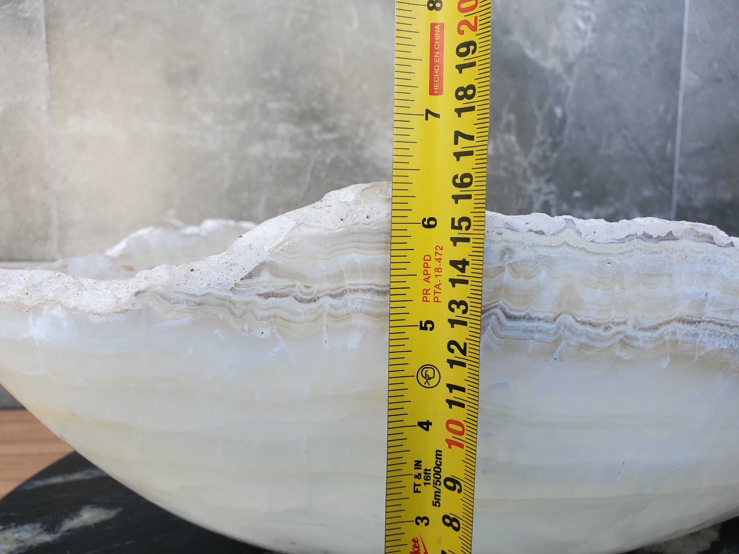 S29_07 Onyx Stone Bathroom Vessel Sink - 17 x 14 inch