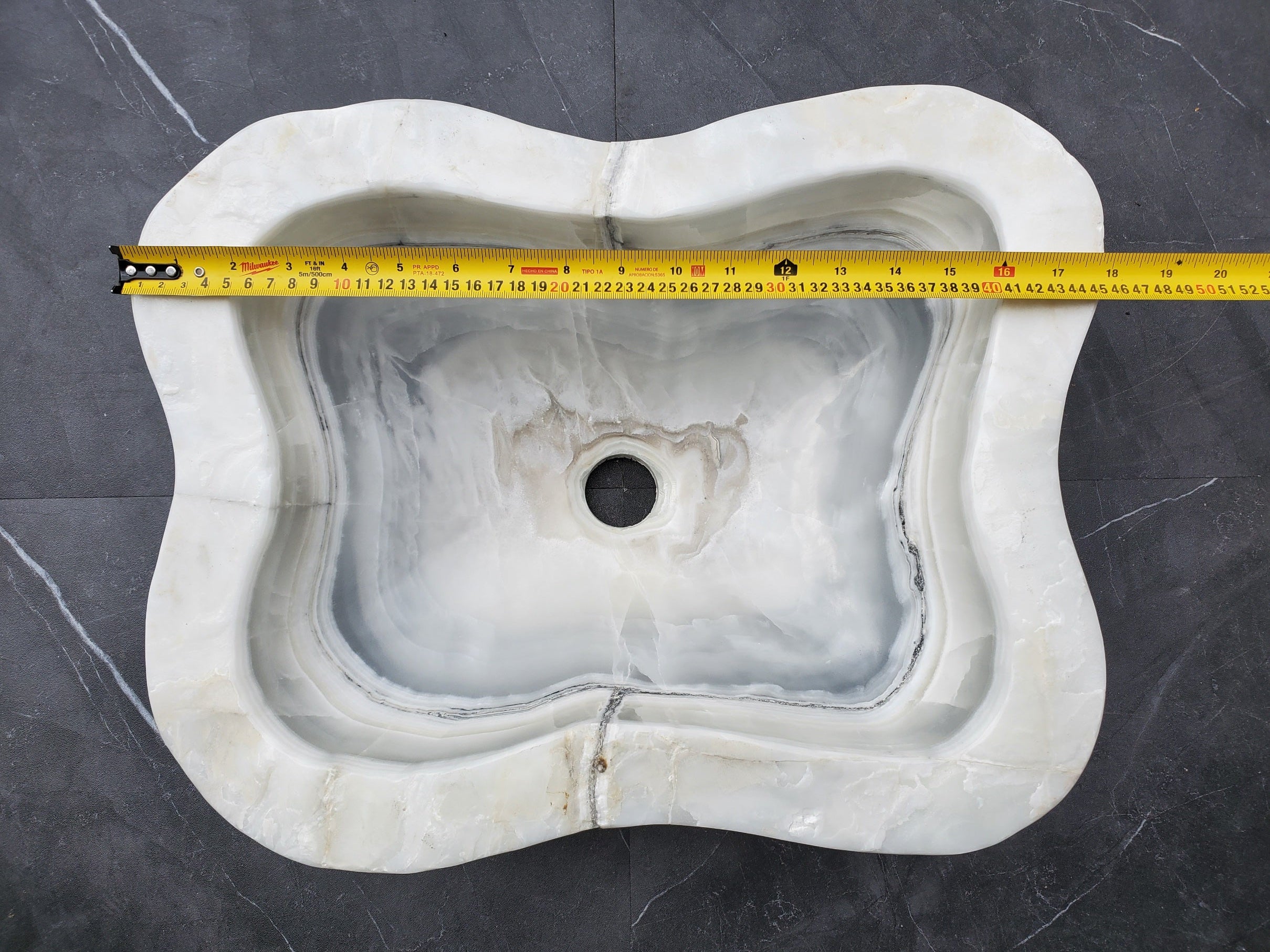 S30_07 Onyx Stone Vessel Bathroom Sink