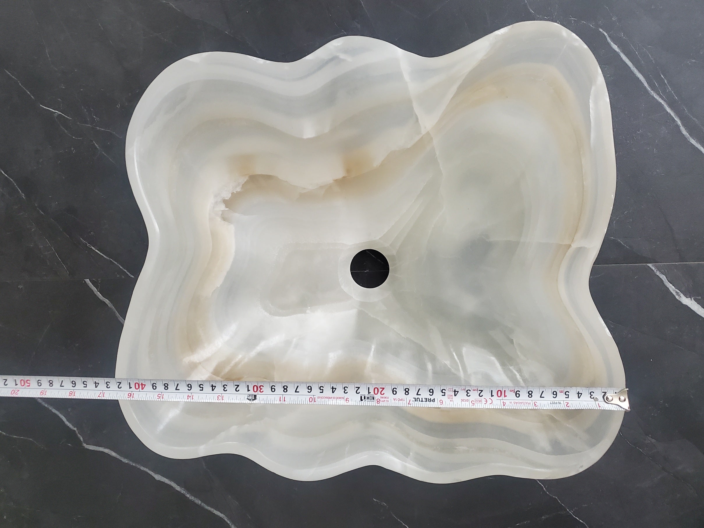 S27_01 White Onyx Stone Bathroom Vessel Sink