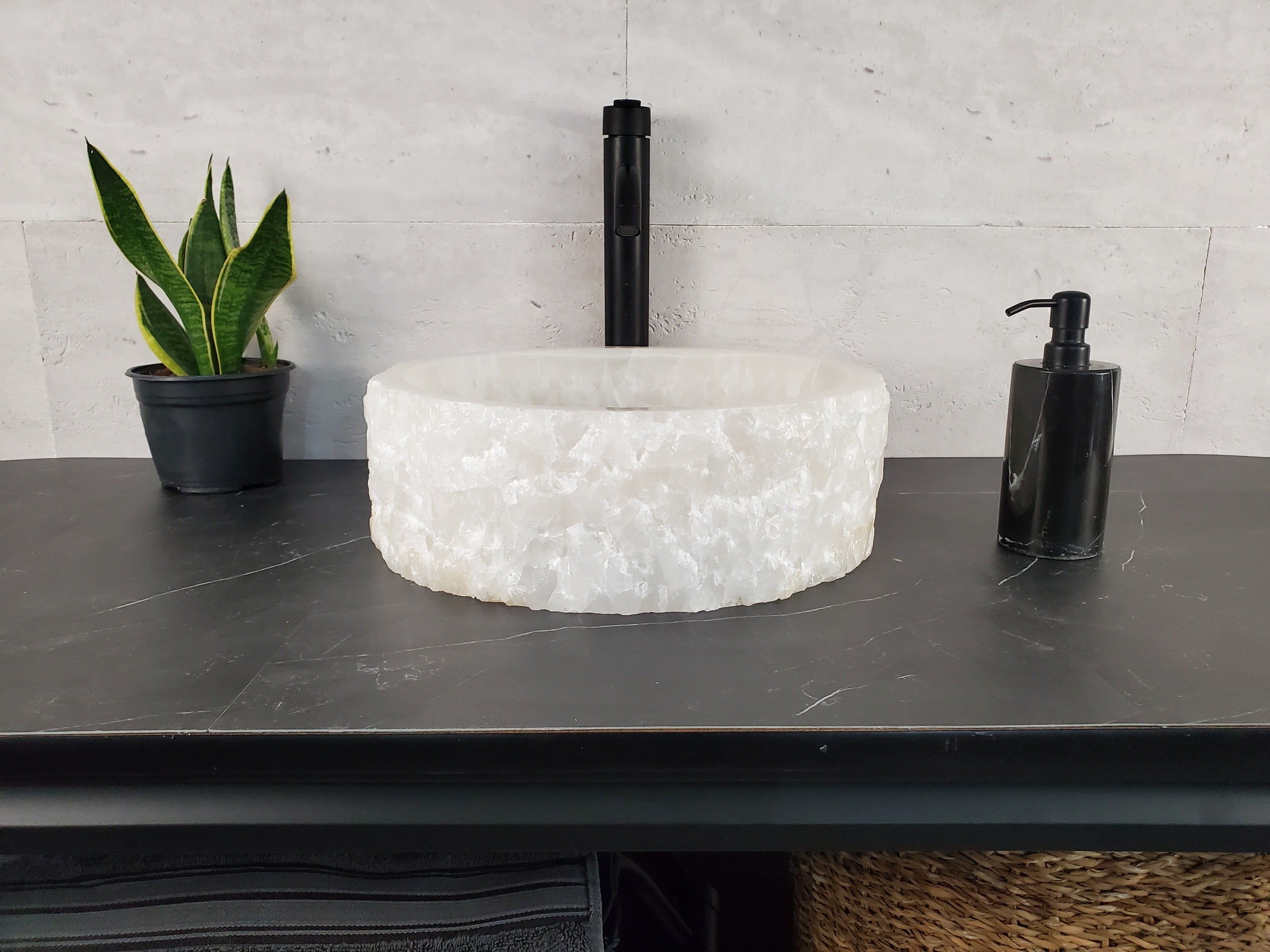 S27_12 Round Onyx Round Vessel Sink