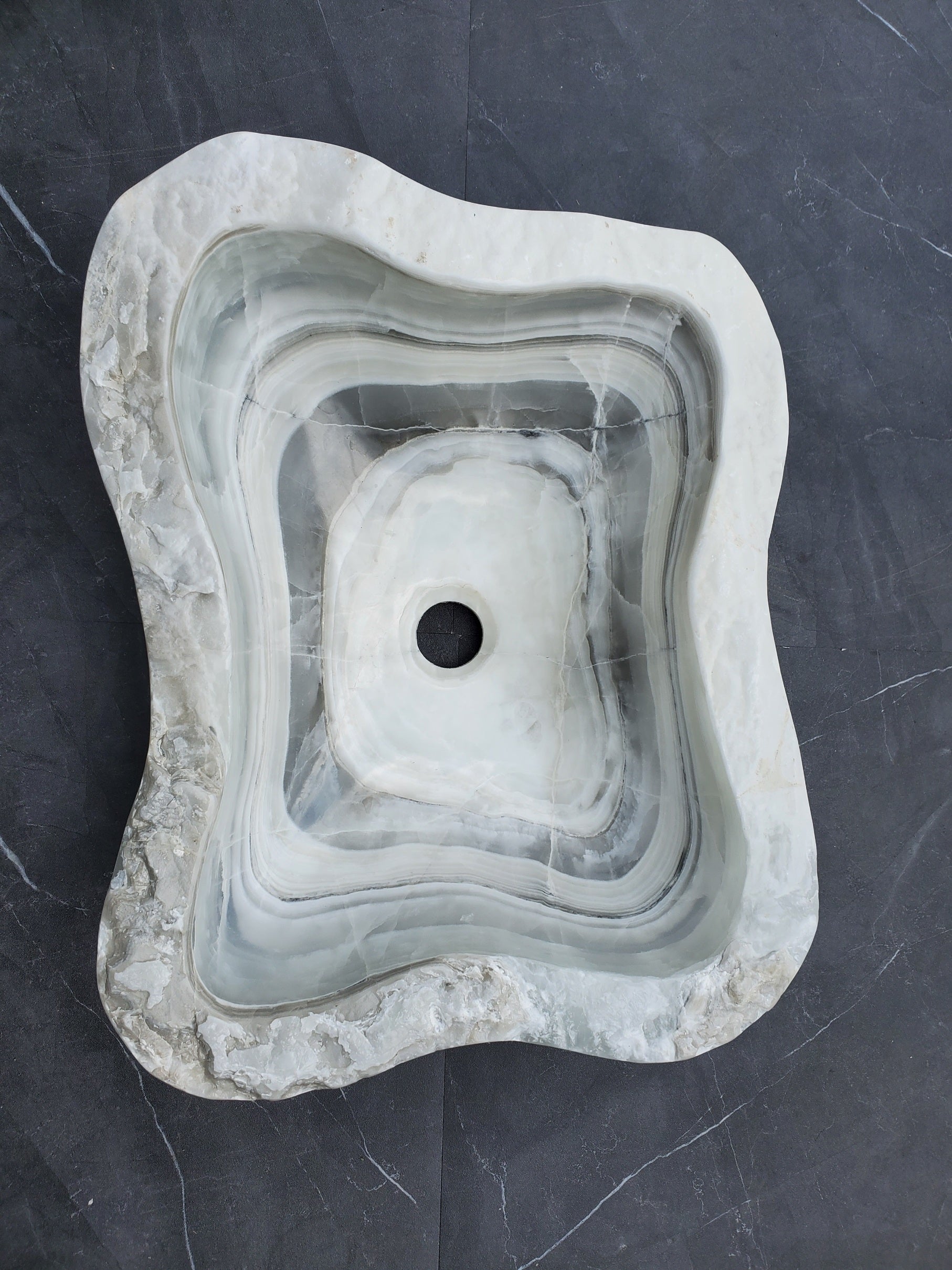 S30_11 Onyx Stone Vessel Bathroom Sink - 18.5 x 14.5 inch