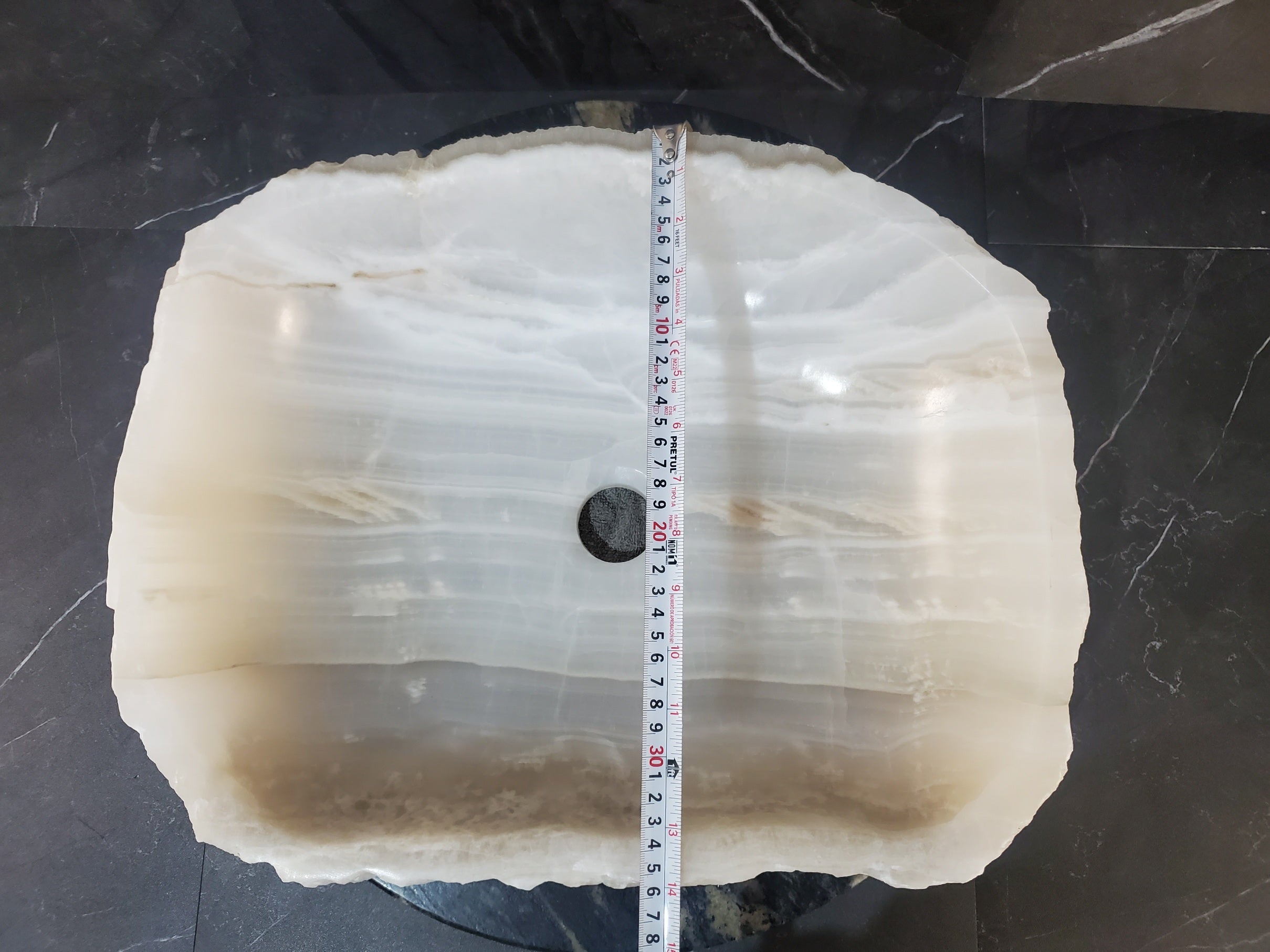 S27_17 Onyx Stone Bathroom Vessel Sink