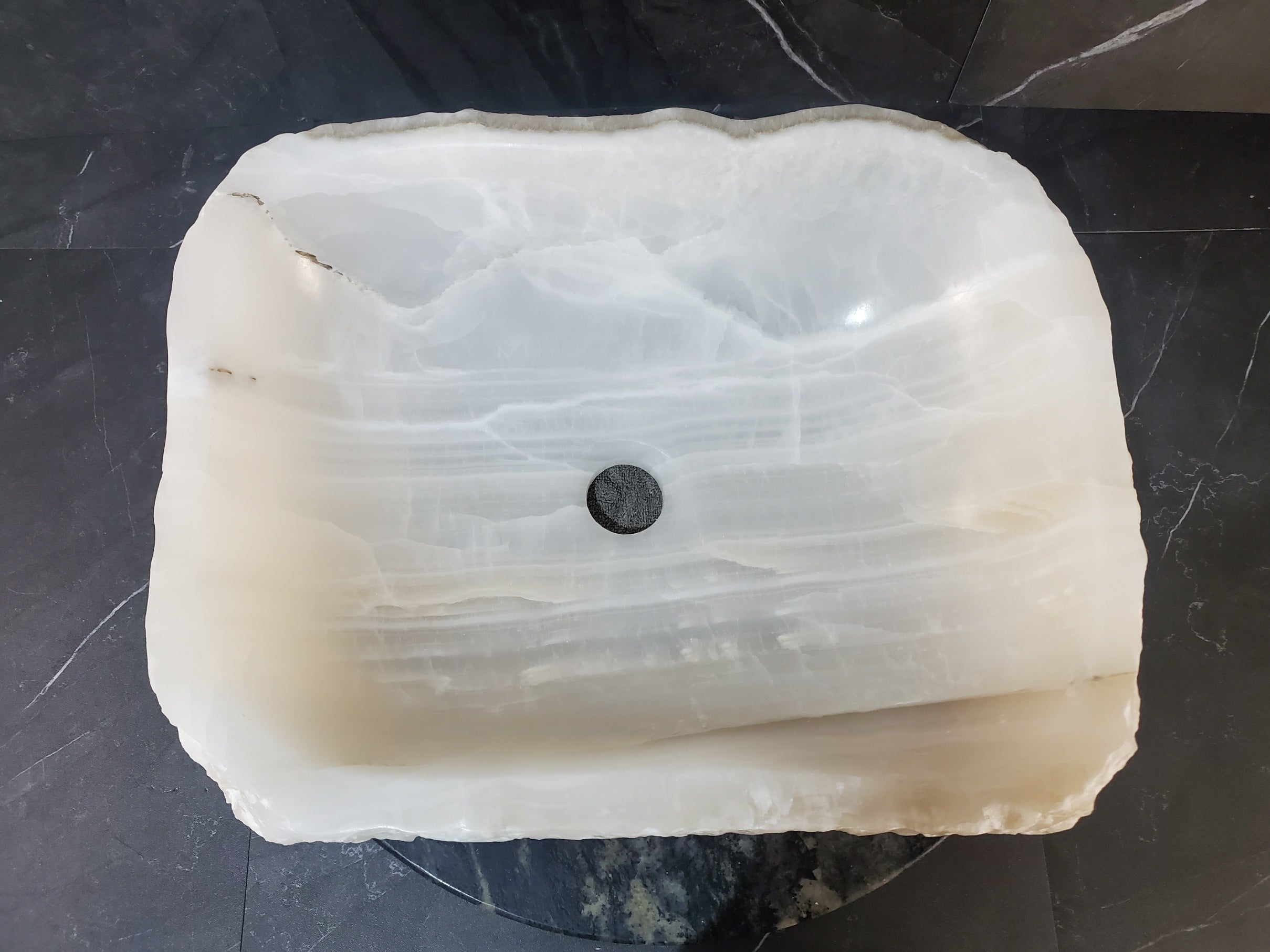 S27_18 Onyx Stone Bathroom Vessel Sink