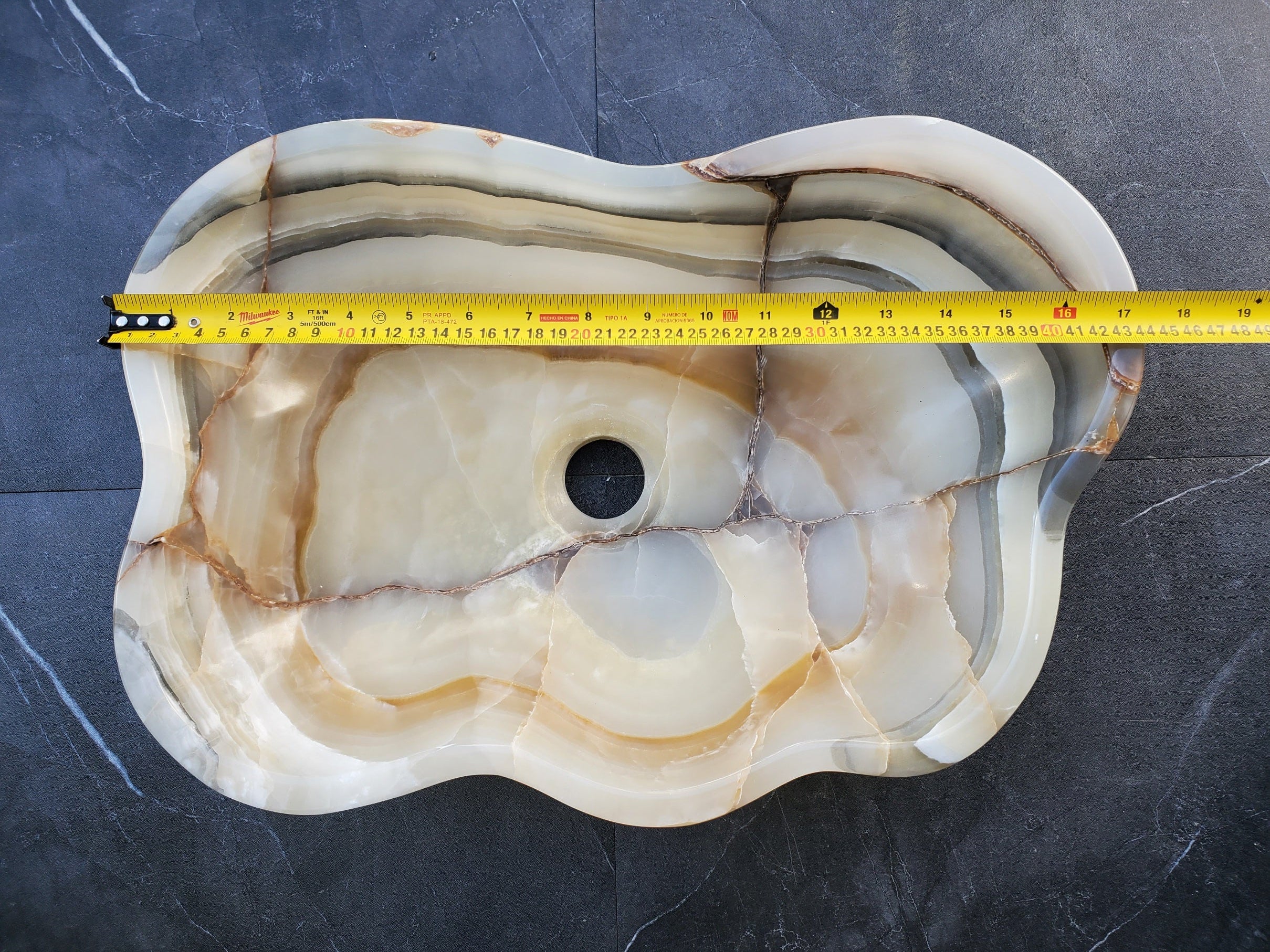 S29_10 Onyx Stone Vessel Bathroom Sink