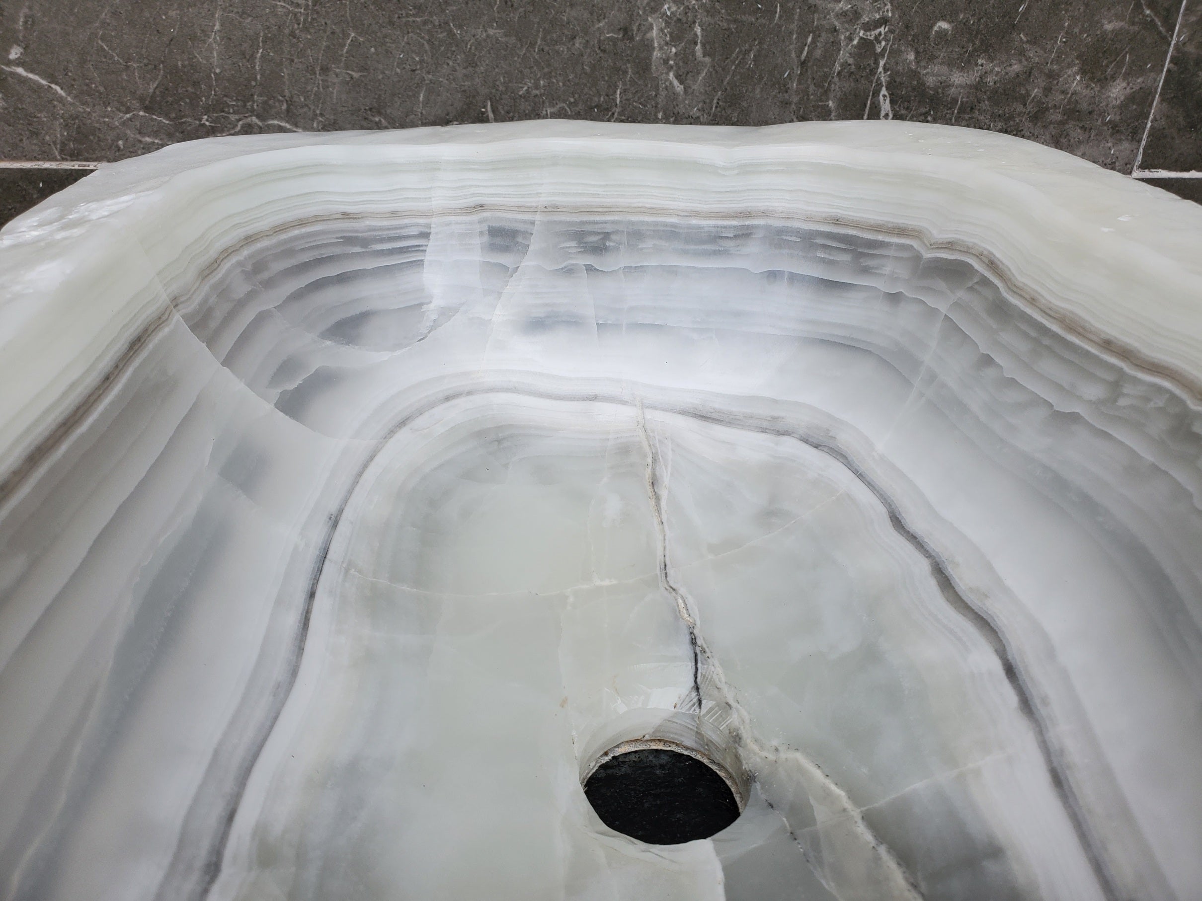 S30_10 Onyx Stone Vessel Bathroom Sink - 17 x 14 inch