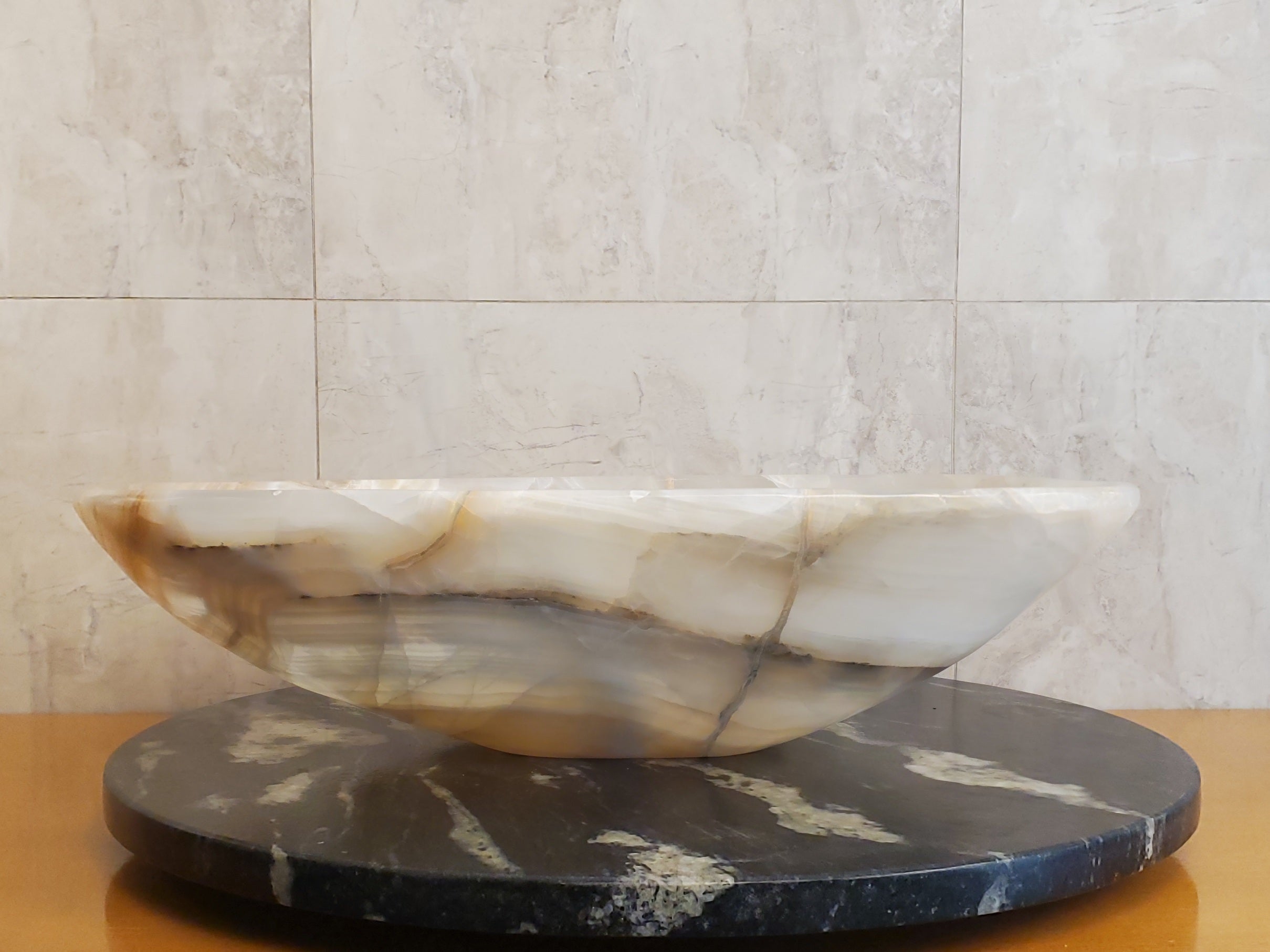 S24_01 Onyx Stone Bathroom Vessel Sink