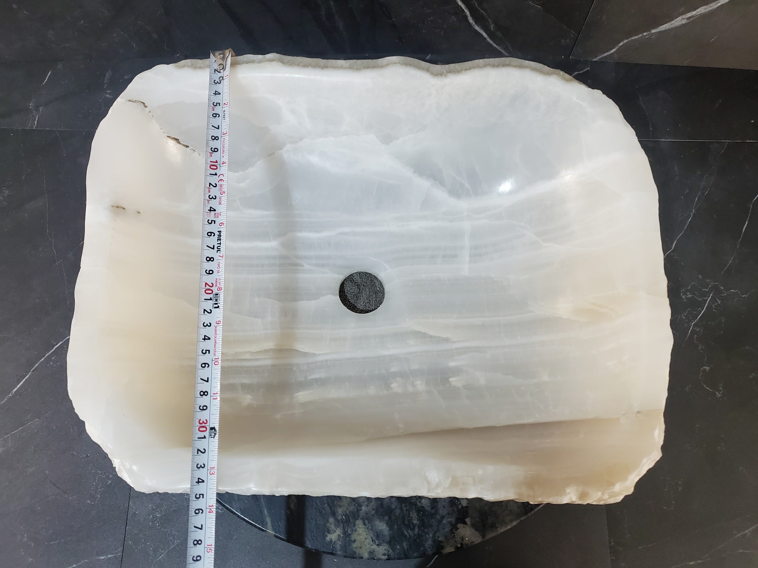 S27_18 Onyx Stone Bathroom Vessel Sink