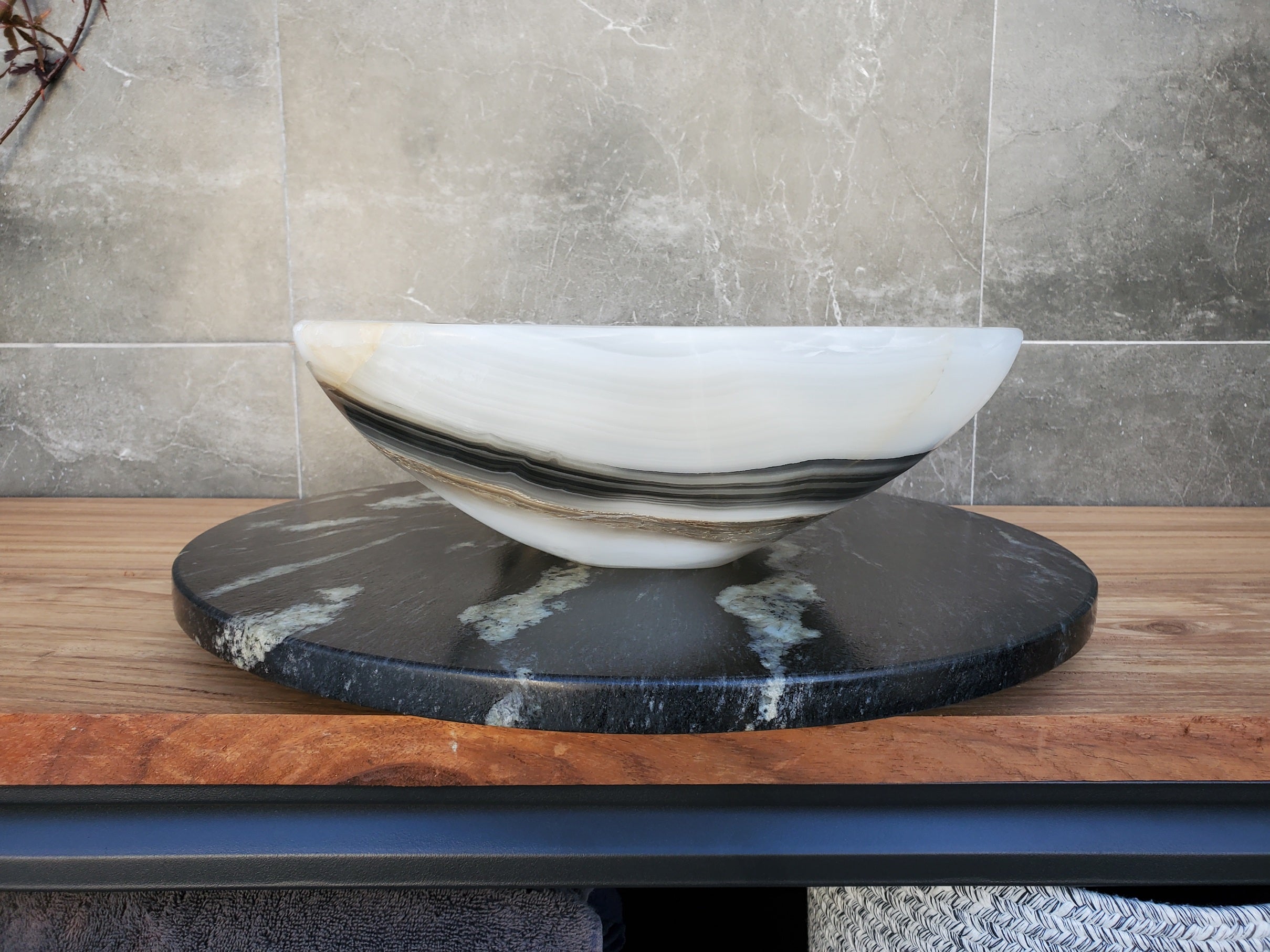 S29_08 SOLD Onyx Stone Bathroom Vessel Sink