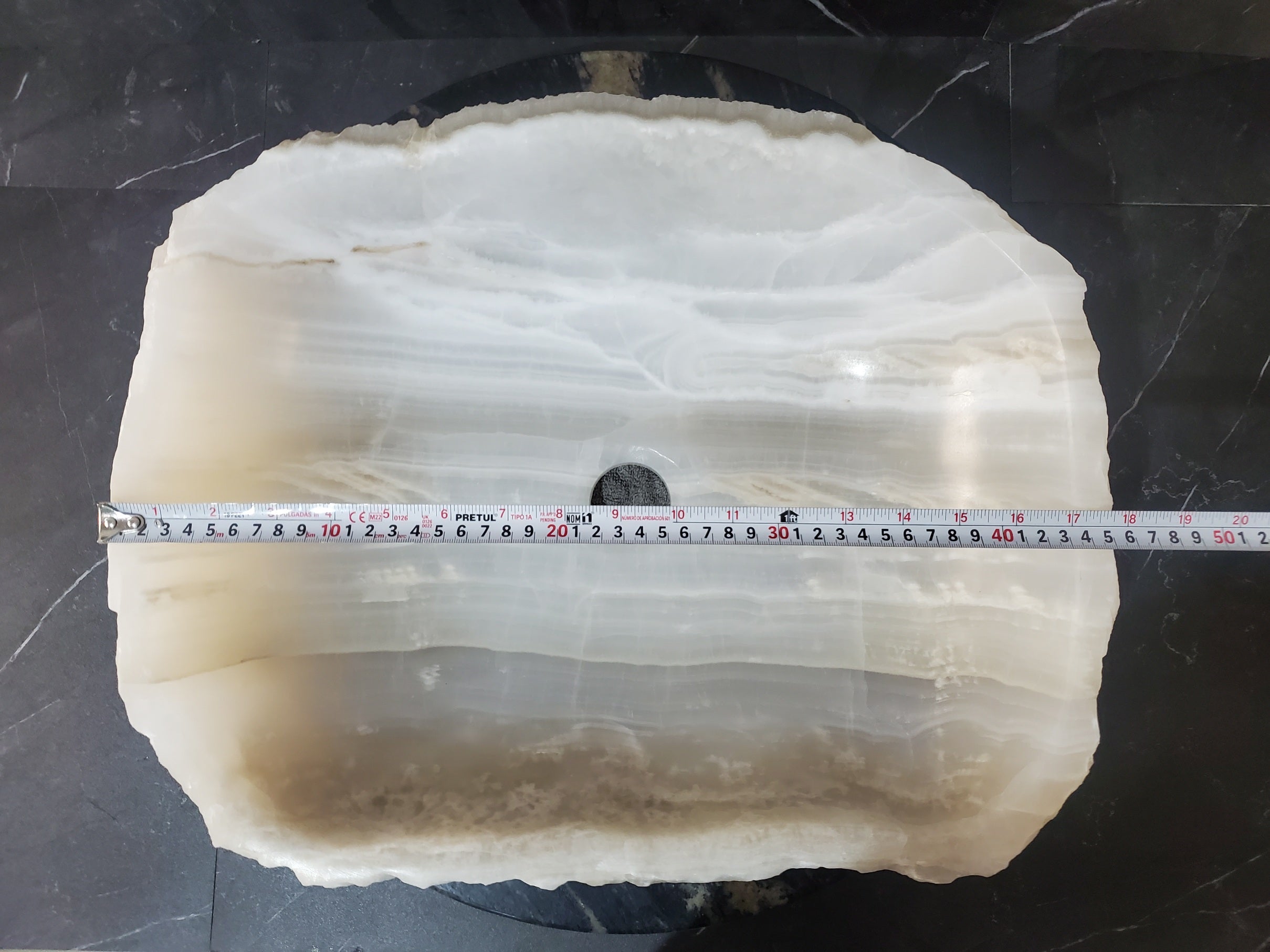 S27_17 Onyx Stone Bathroom Vessel Sink