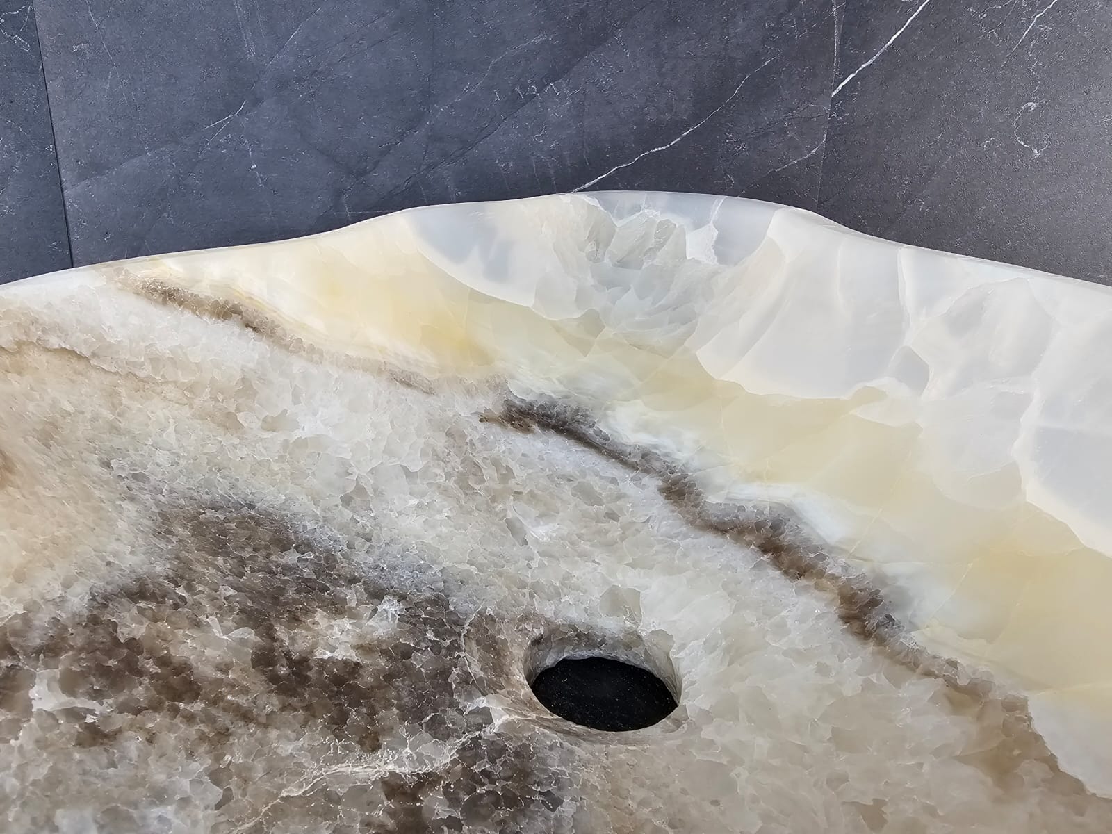 S28_06 Onyx Stone Vessel Bathroom Sink