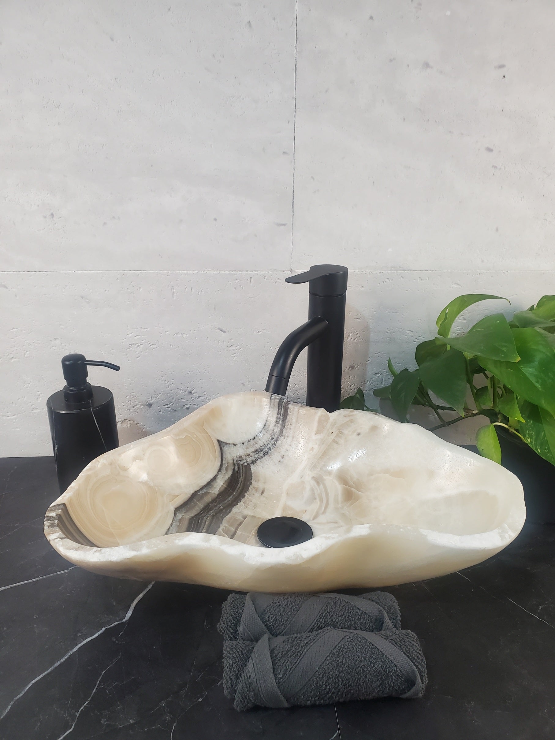S27_04 Onyx Stone Bathroom Vessel Sink