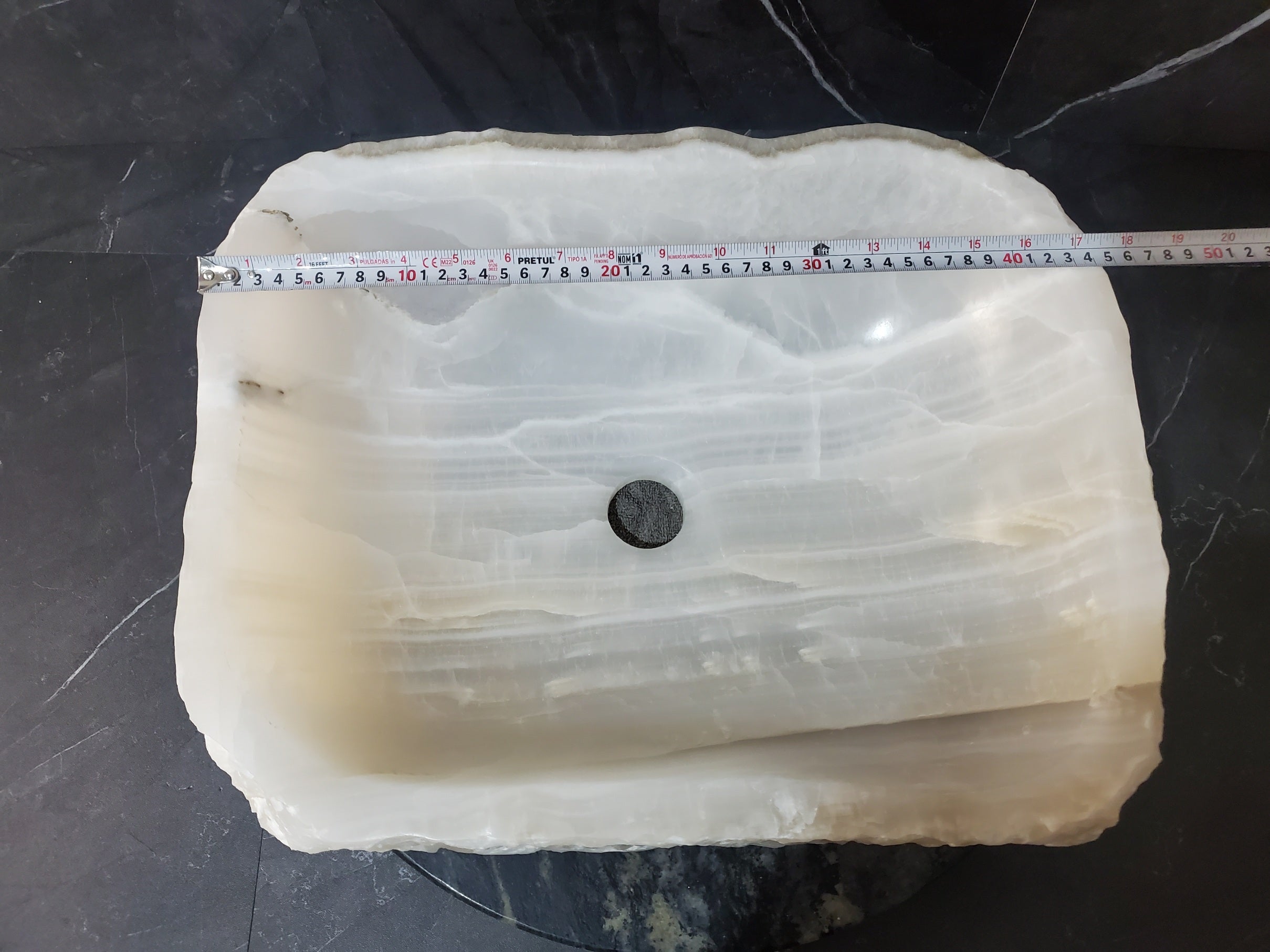 S27_18 Onyx Stone Bathroom Vessel Sink