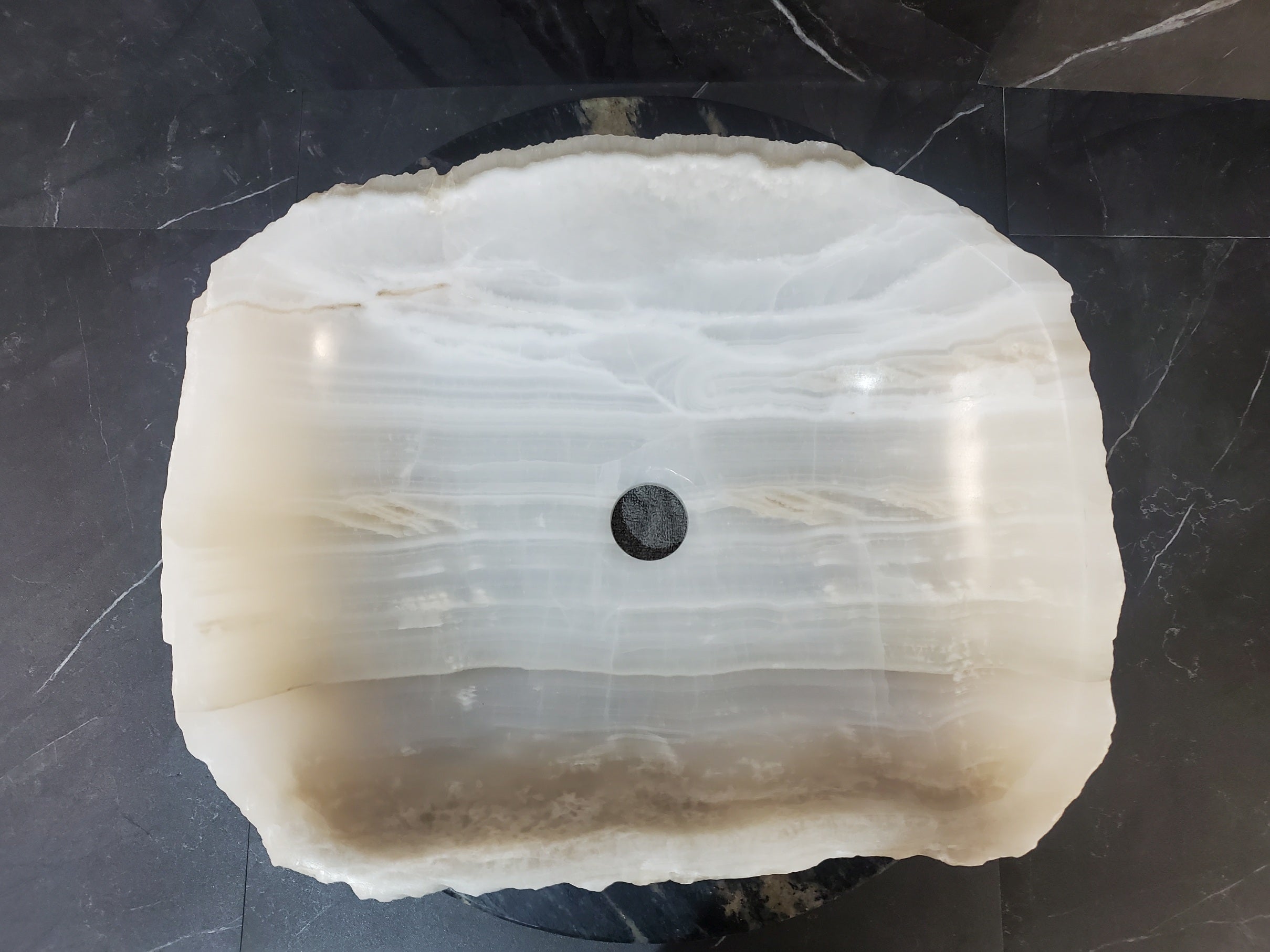 S27_17 Onyx Stone Bathroom Vessel Sink