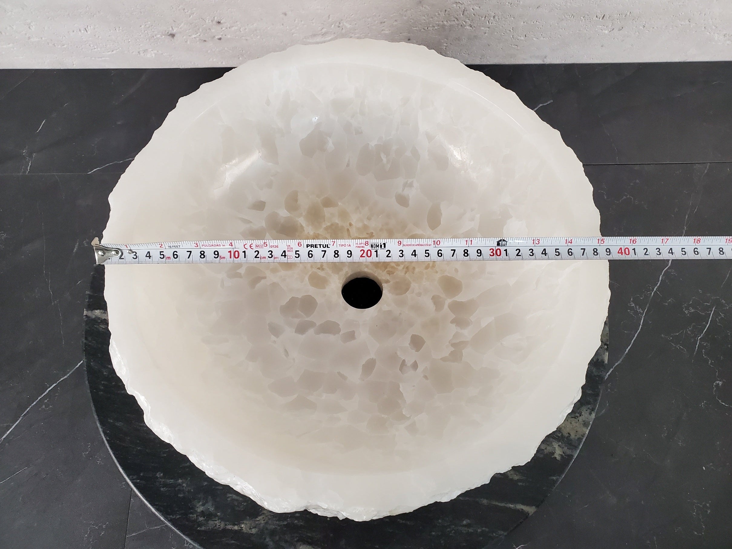 S27_12 Round Onyx Round Vessel Sink