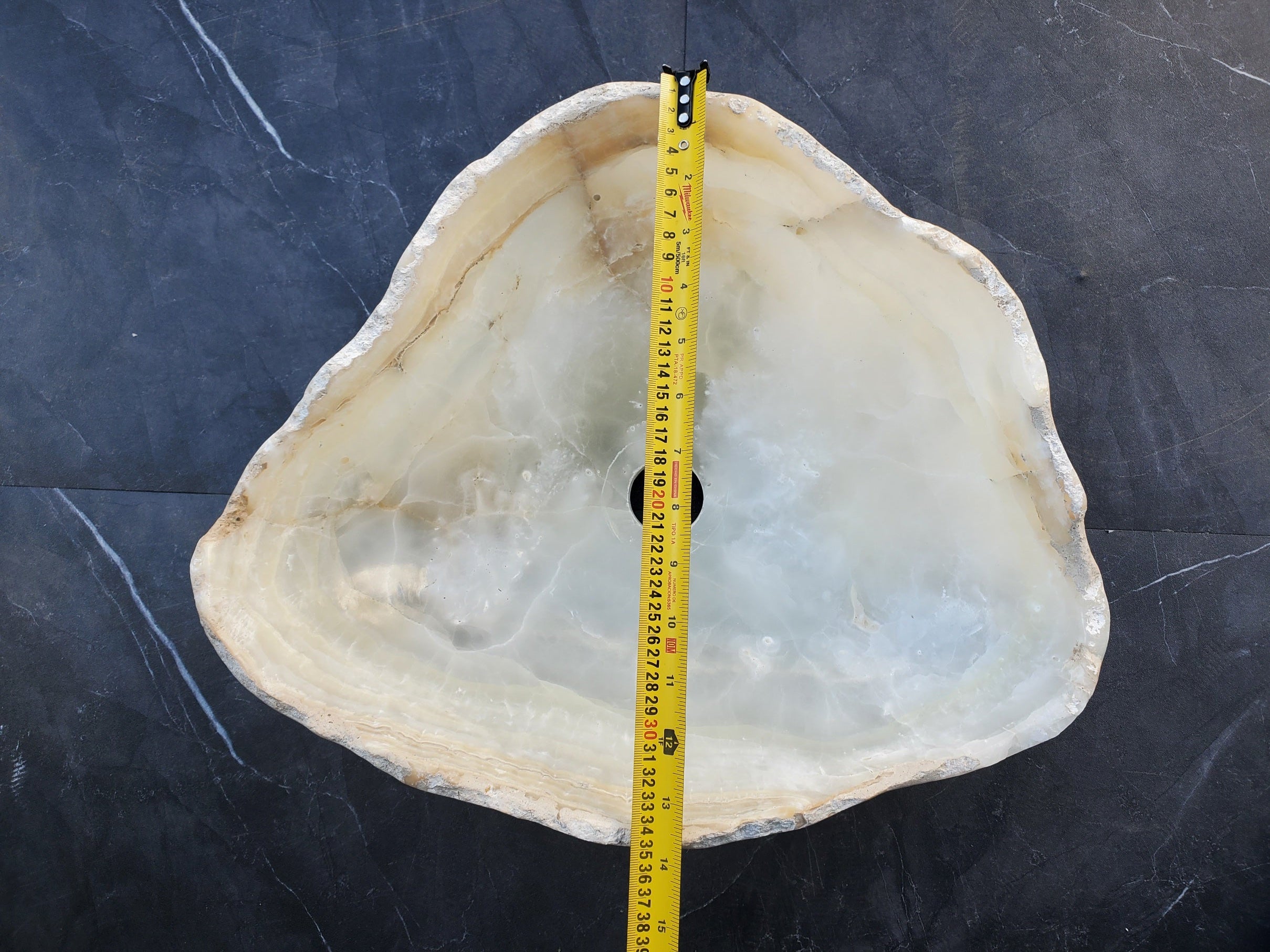 S29_07 Onyx Stone Bathroom Vessel Sink - 17 x 14 inch