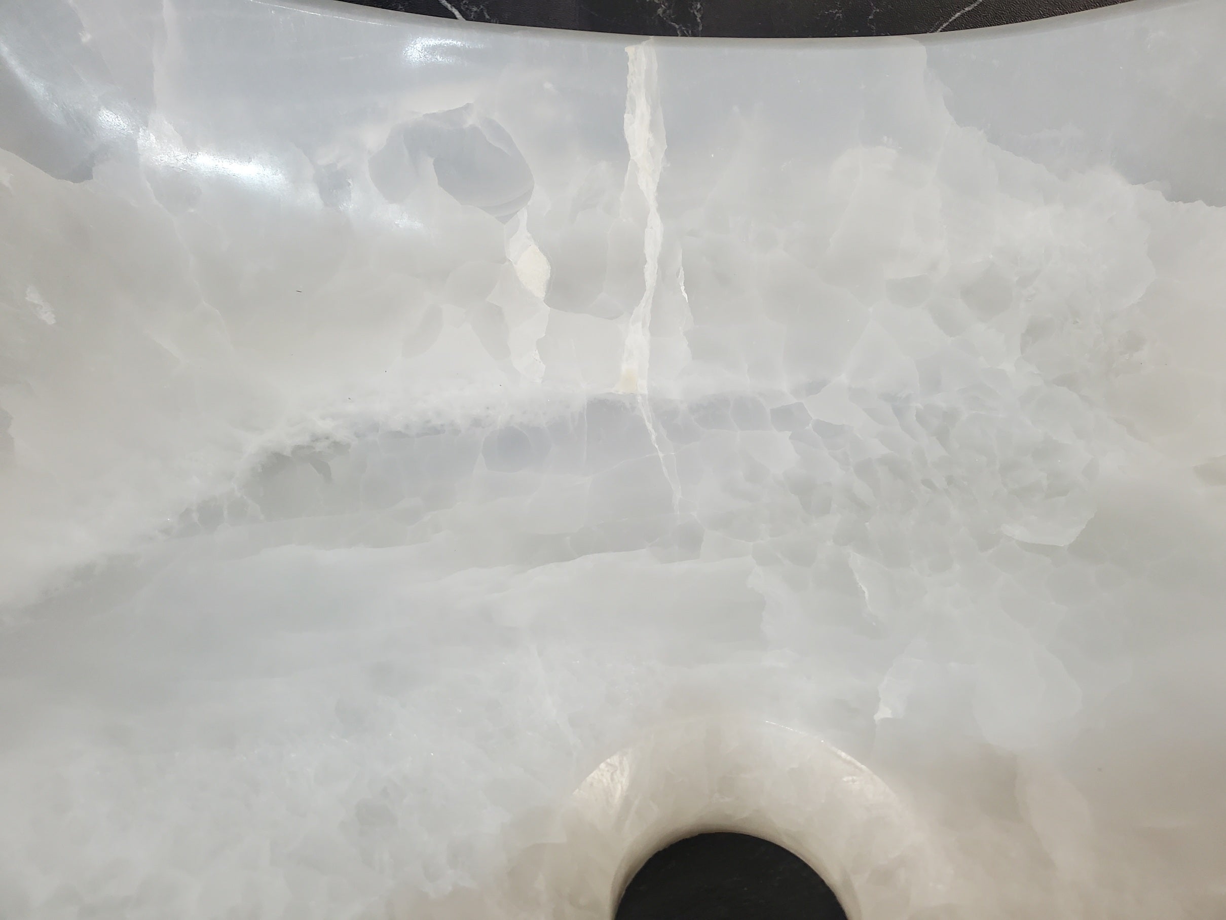 S27_07 Onyx Stone Bathroom Vessel Sink (Square)