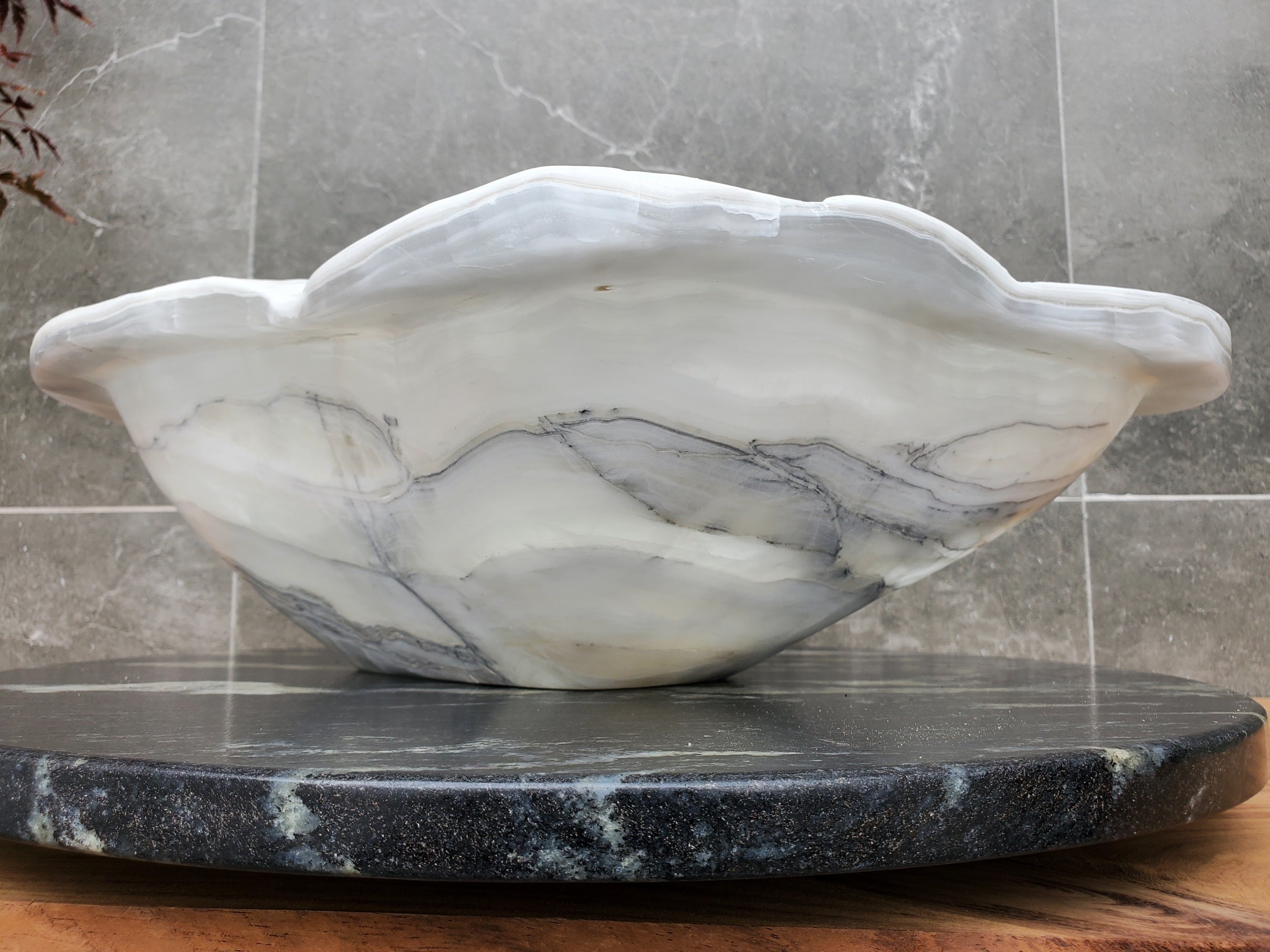 S30_12 Onyx Stone Vessel Bathroom Sink - 18.2 x 13.7 inch