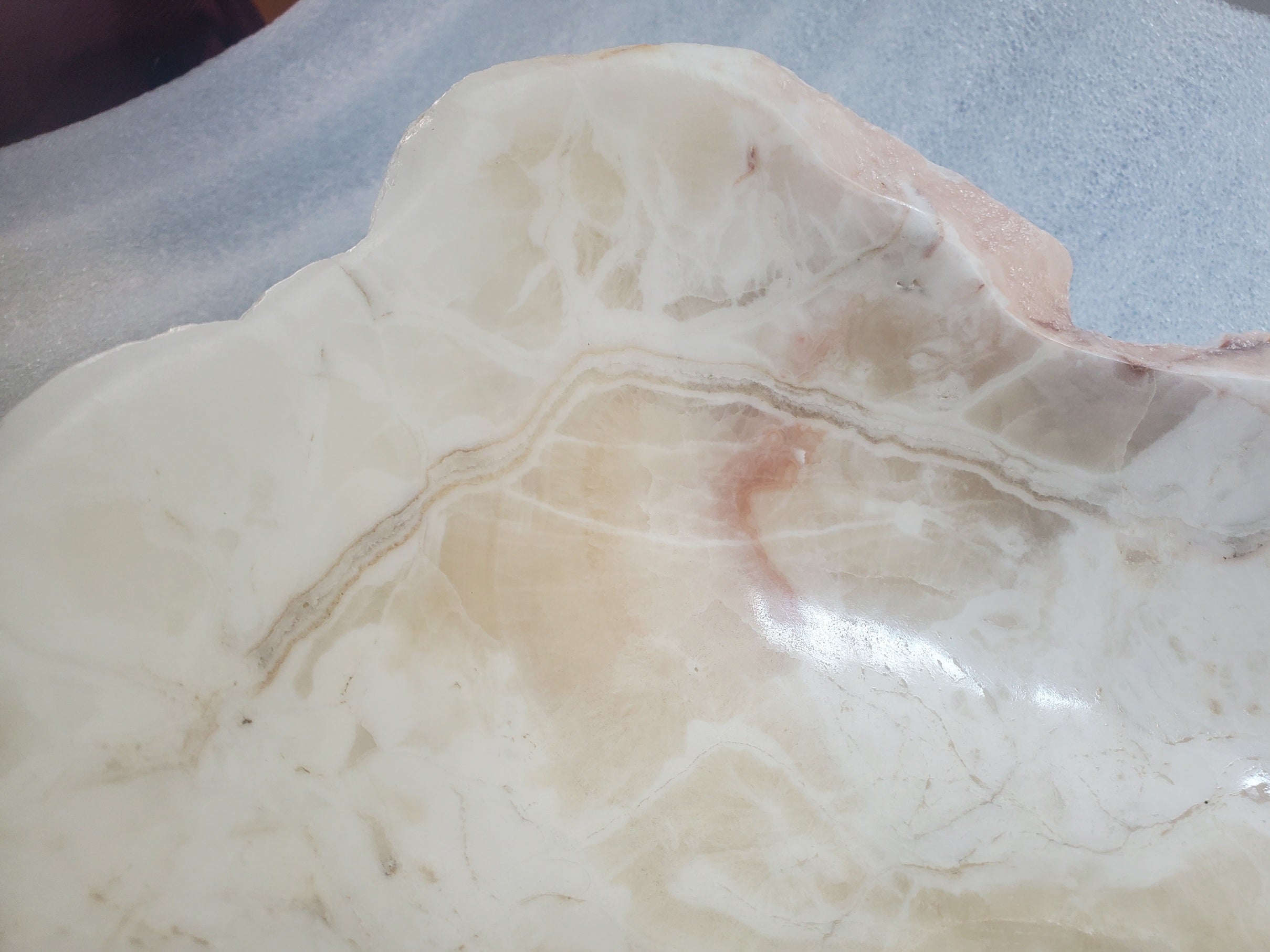 S25_06 White Onyx Stone Vessel Sink