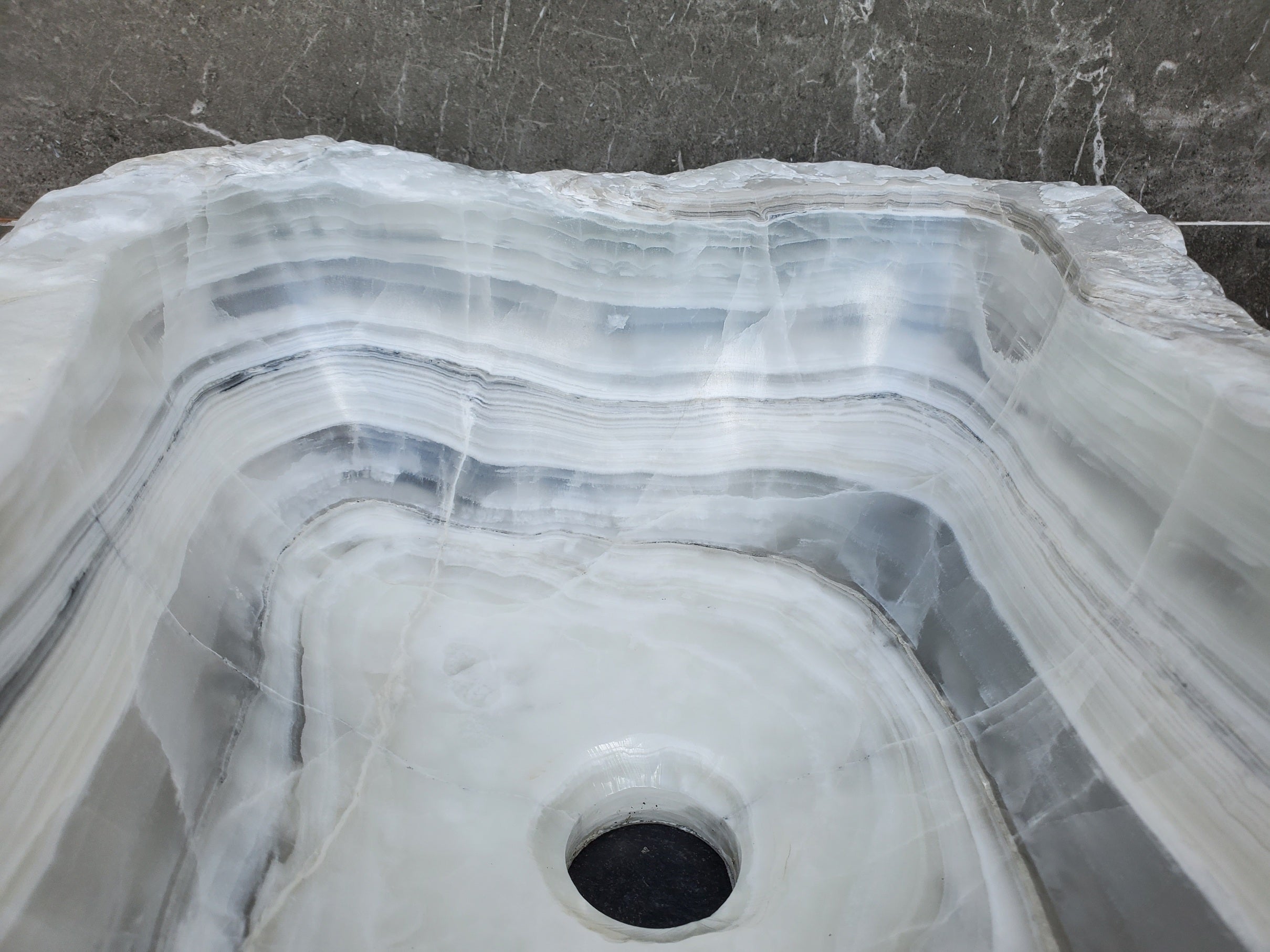 S30_11 Onyx Stone Vessel Bathroom Sink - 18.5 x 14.5 inch