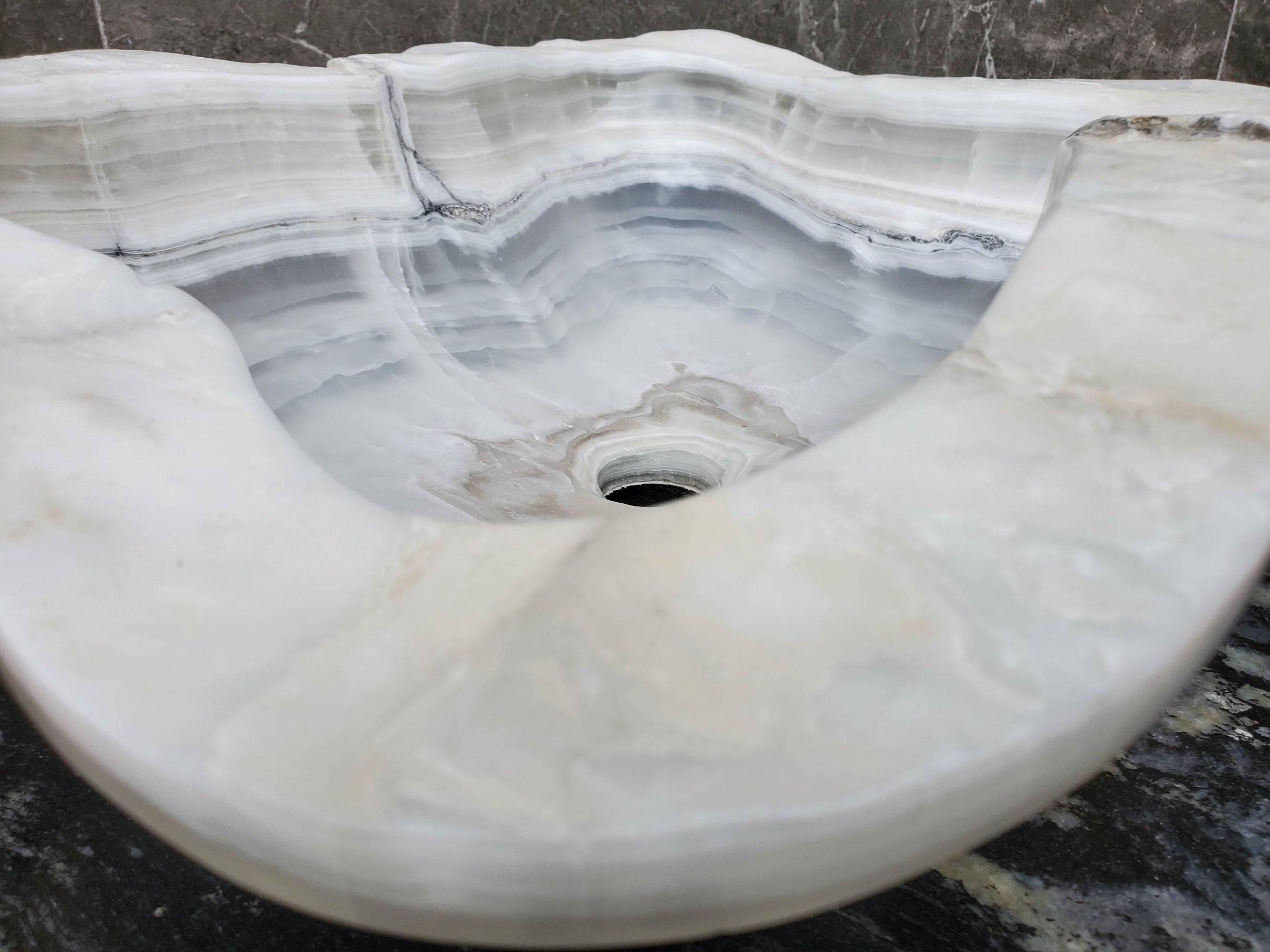 S30_07 Onyx Stone Vessel Bathroom Sink