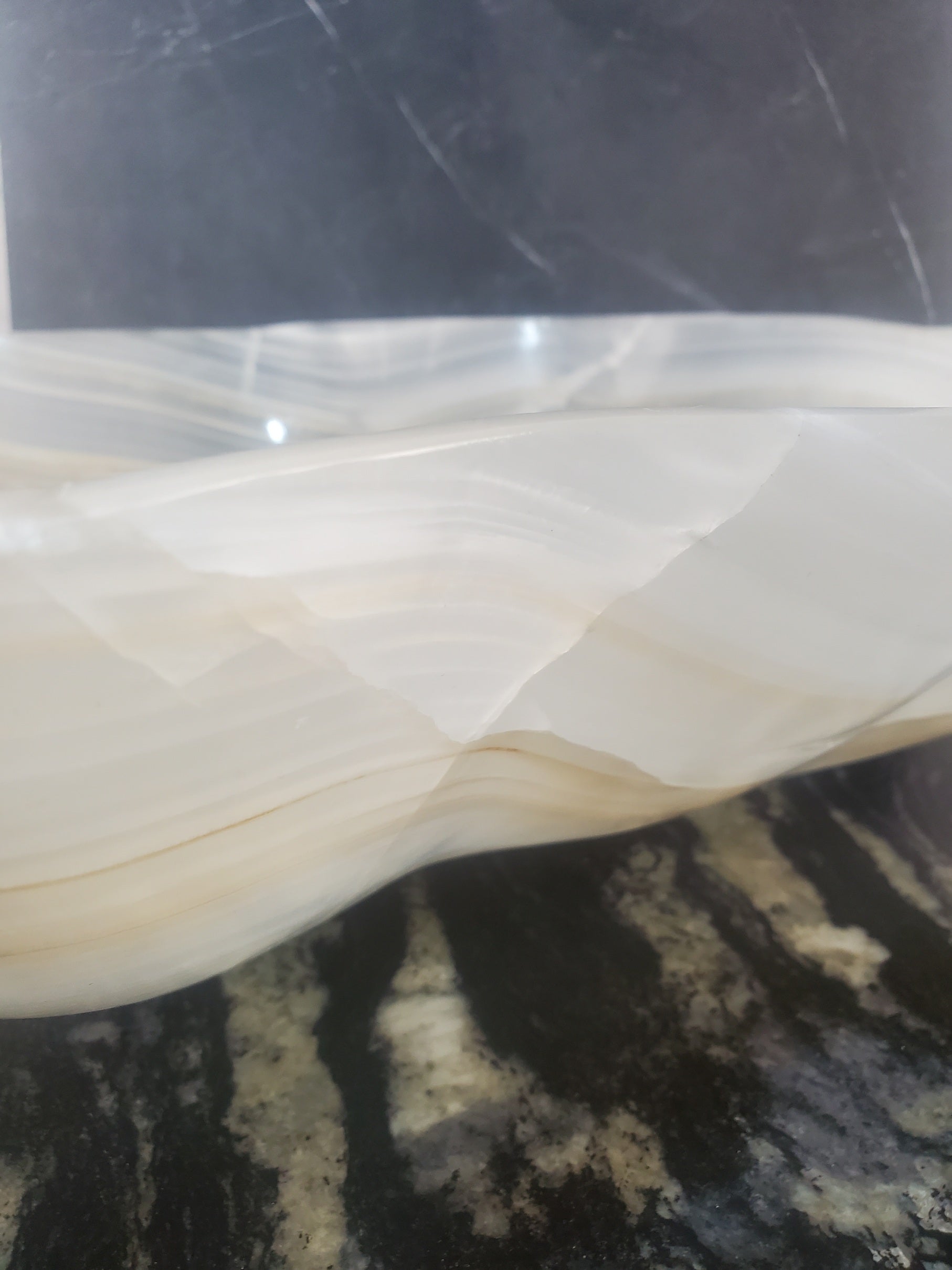 S27_01 White Onyx Stone Bathroom Vessel Sink