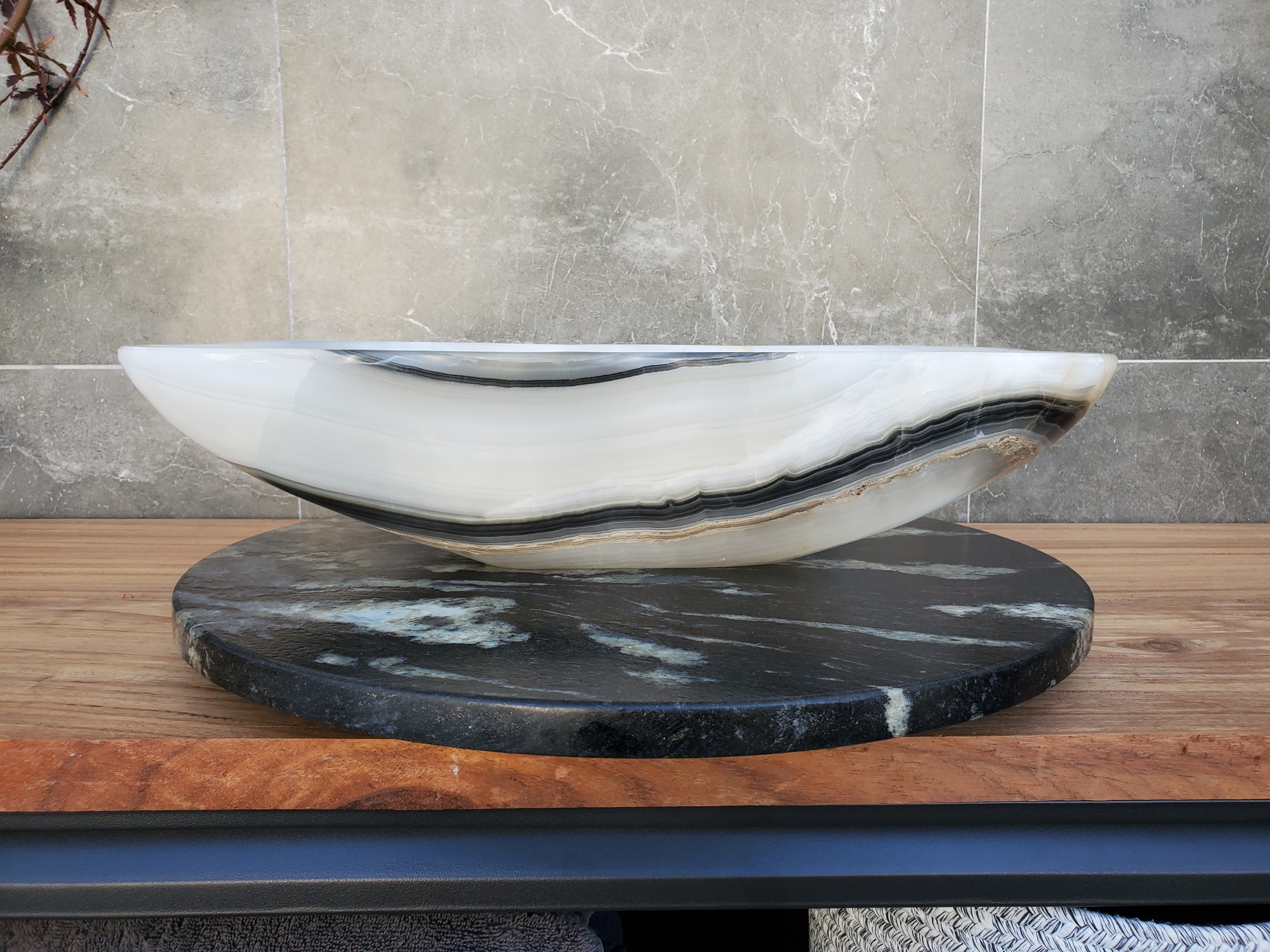 S29_08 SOLD Onyx Stone Bathroom Vessel Sink
