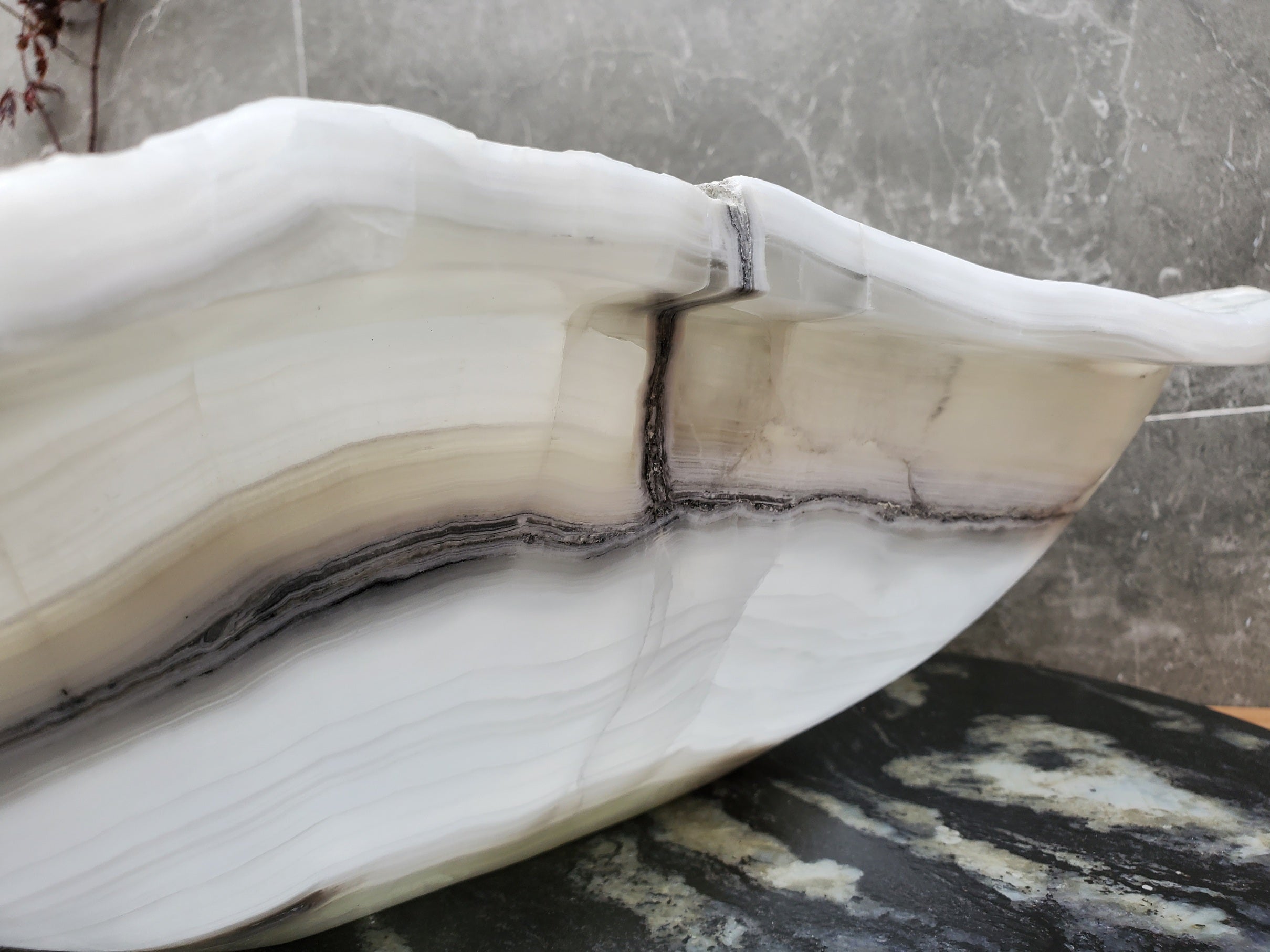 S30_07 Onyx Stone Vessel Bathroom Sink - 18 x 14 inch