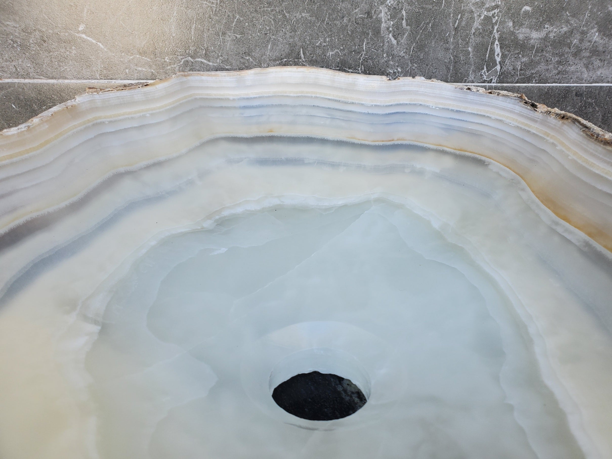 S29_09 Onyx Stone Vessel Bathroom Sink - 22 x 14.5 inch