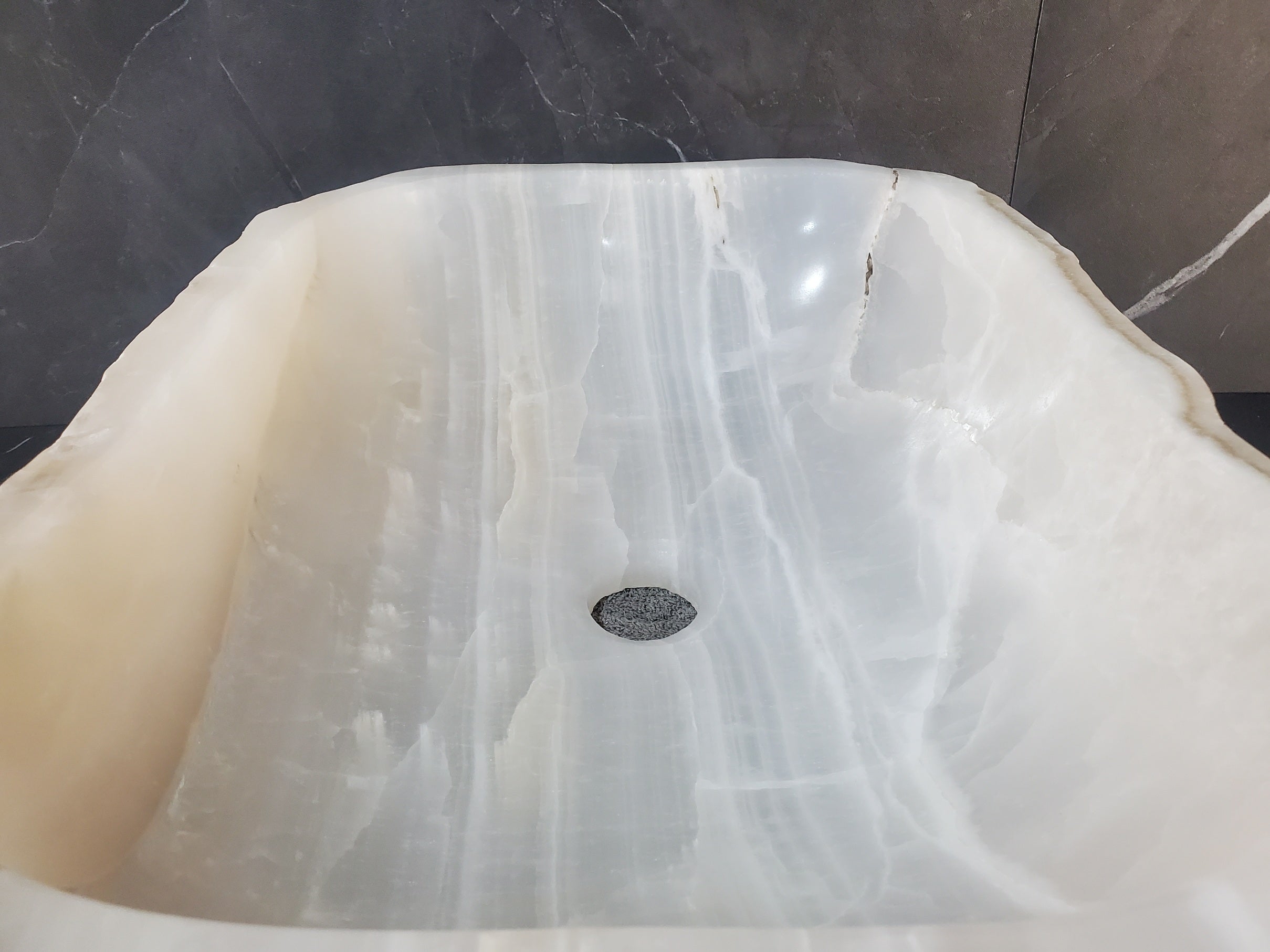 S27_18 Onyx Stone Bathroom Vessel Sink