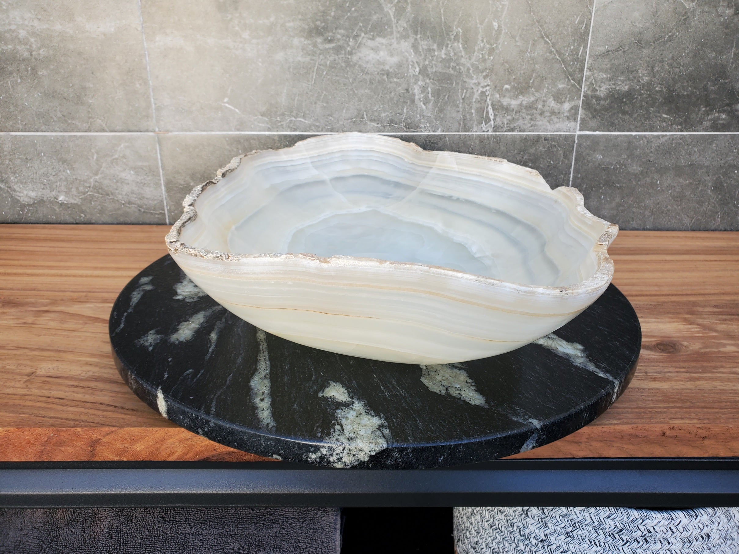 S29_09 Onyx Stone Vessel Bathroom Sink