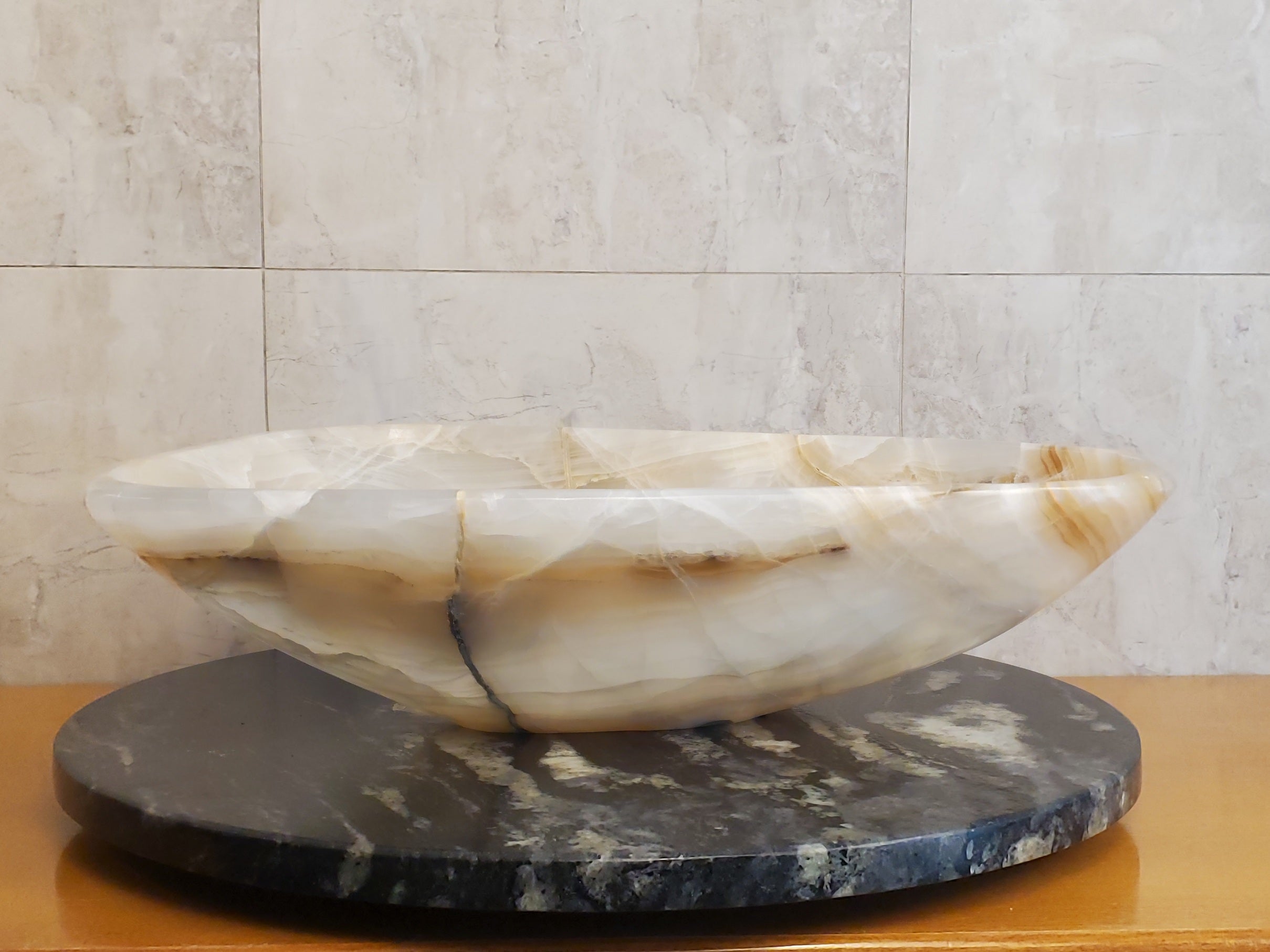 S24_01 Onyx Stone Bathroom Vessel Sink