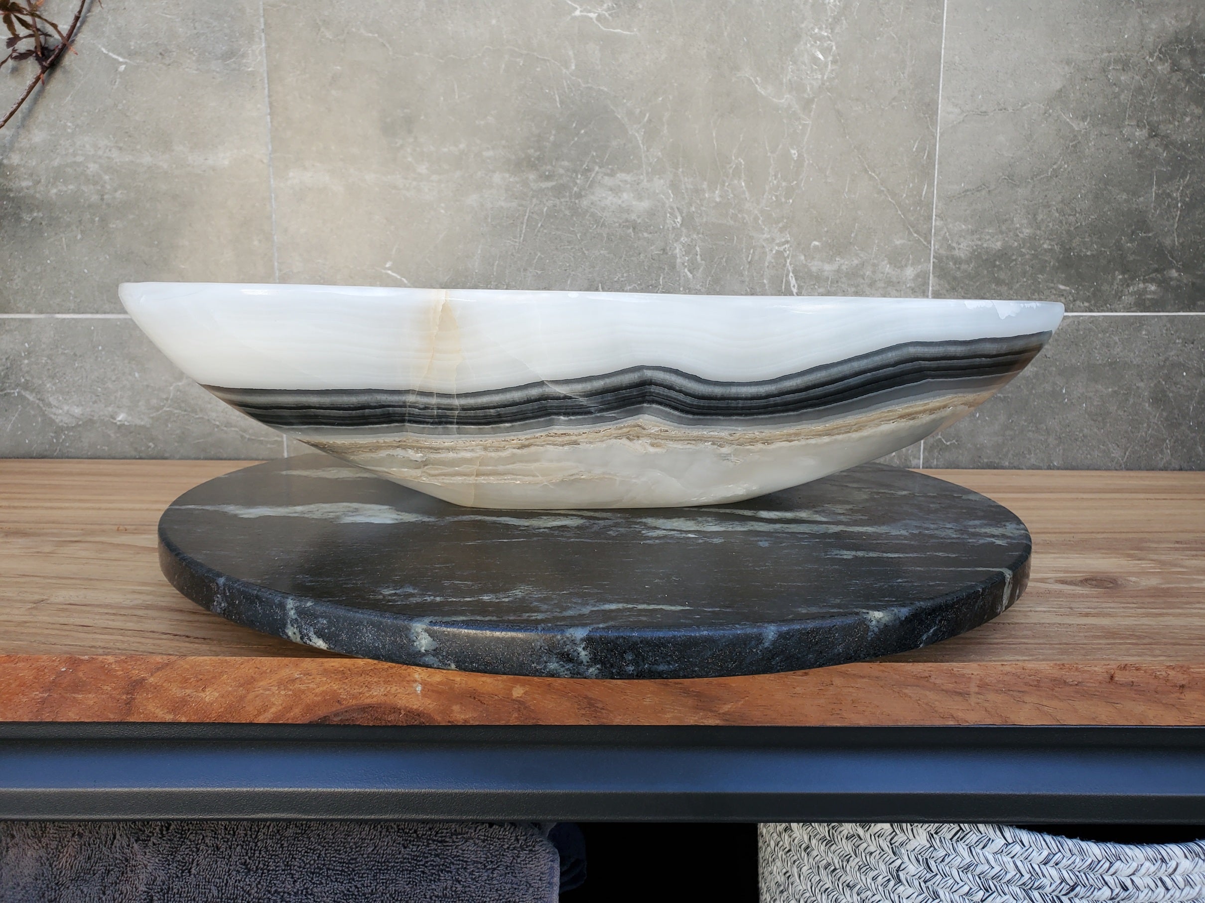 S29_08 SOLD Onyx Stone Bathroom Vessel Sink