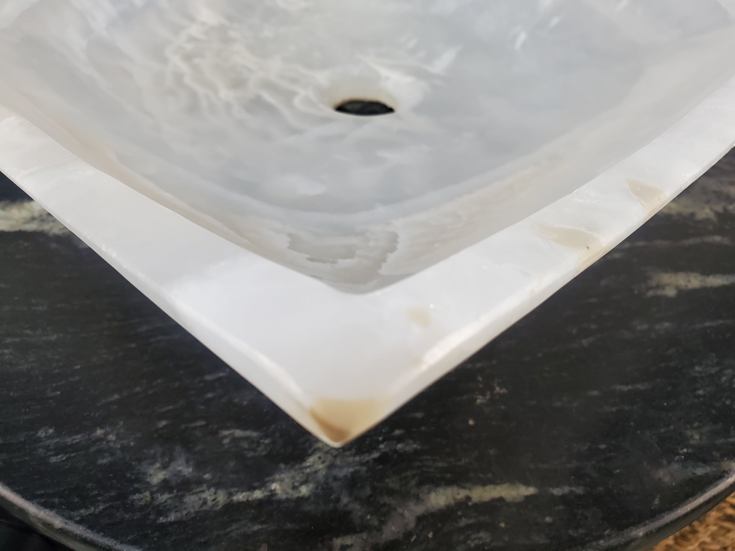 S27_06 Onyx Stone Bathroom Vessel Sink (Square)