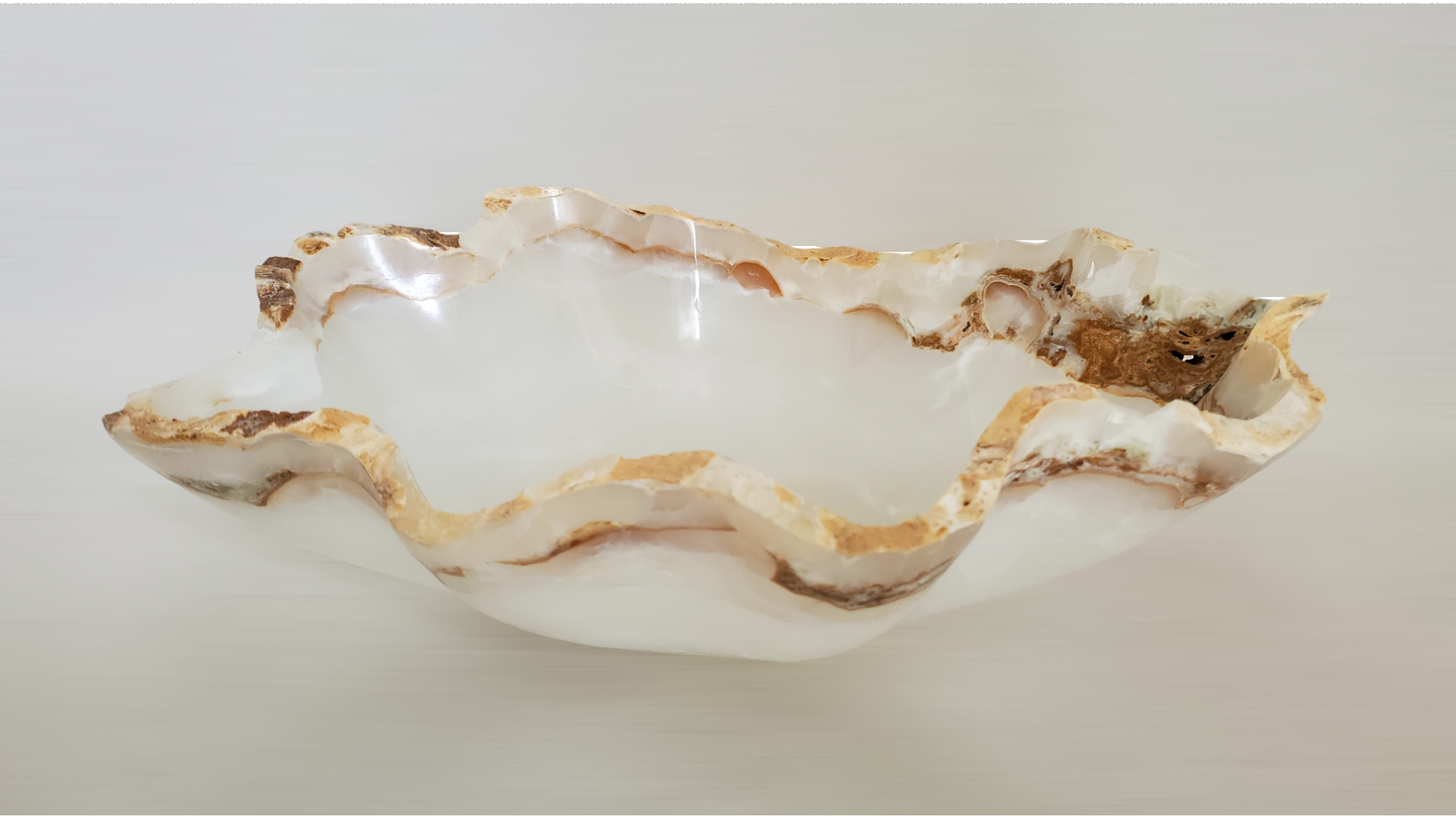 S21_17 Onyx Stone Bathroom Vessel Sink - 16.5 x 13.5 inch