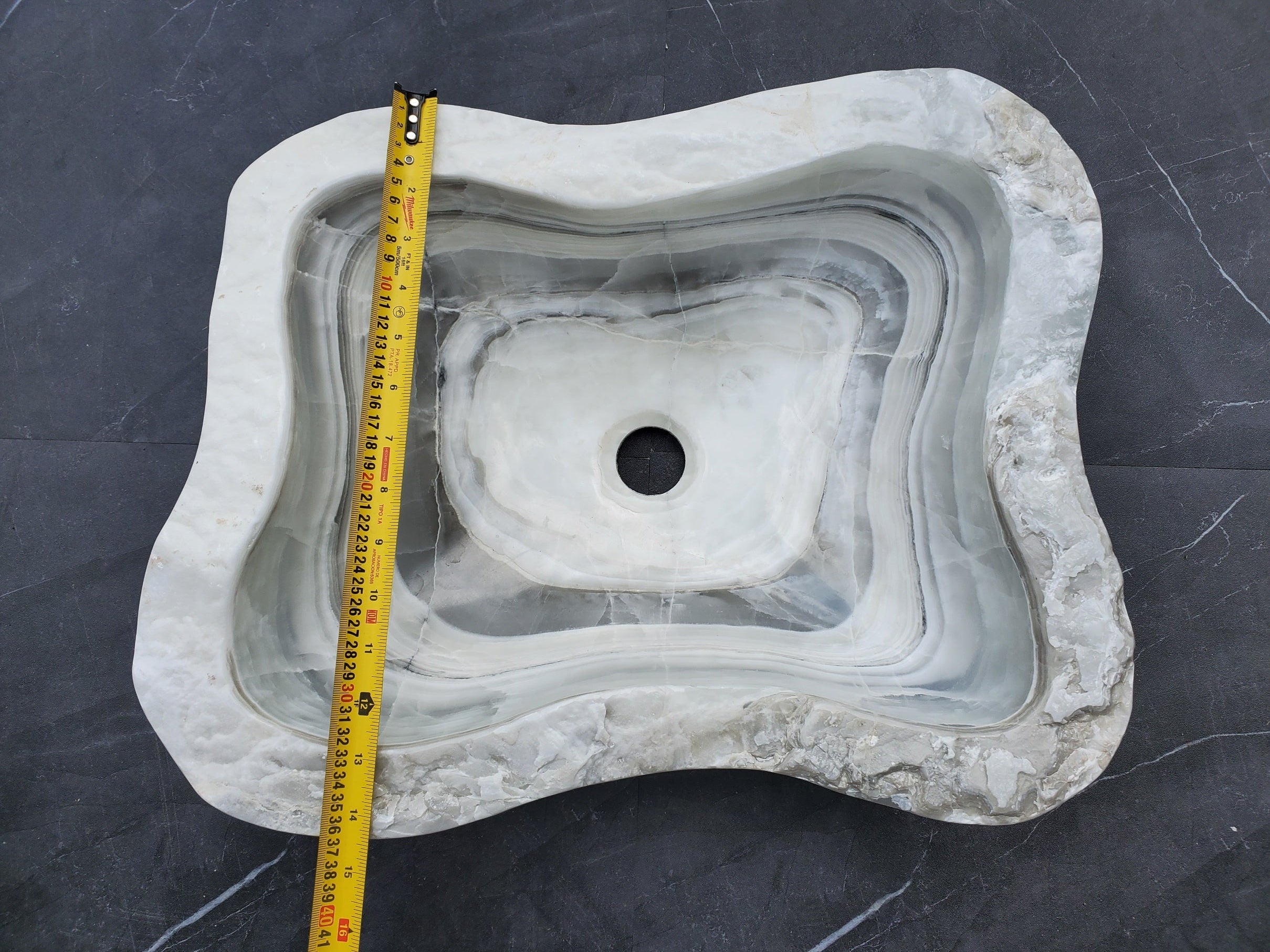 S30_11 Onyx Stone Vessel Bathroom Sink