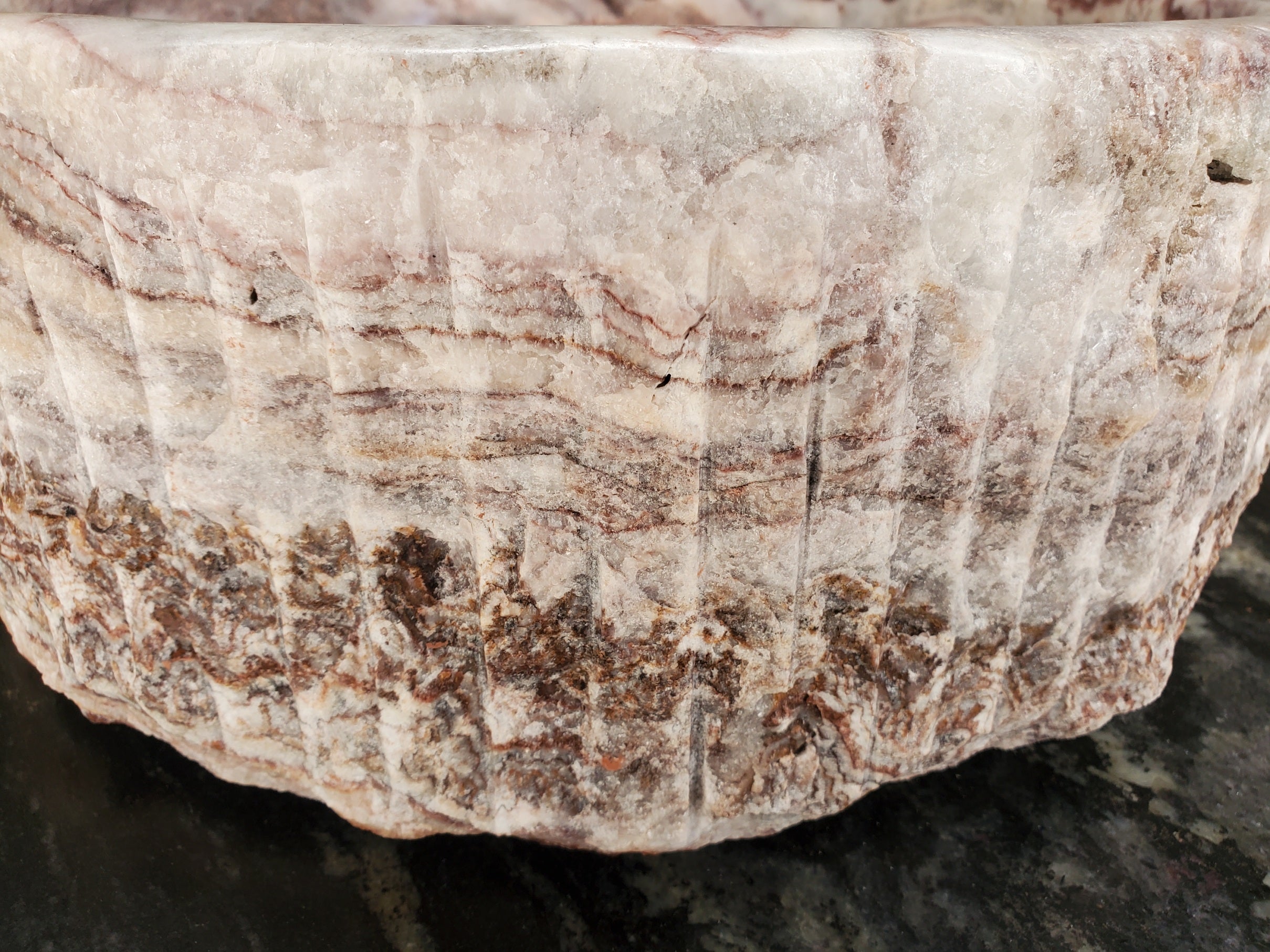 S34_04 Serpentine Onyx Stone Vessel Sink