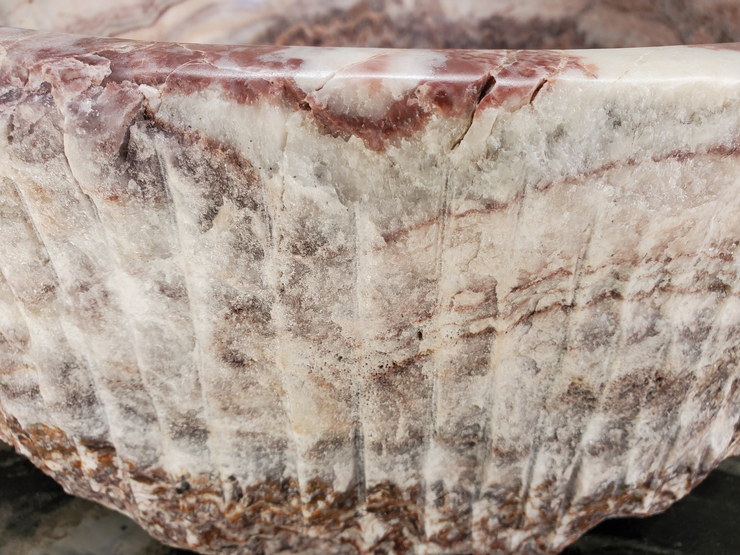 S34_04 Serpentine Onyx Stone Vessel Sink