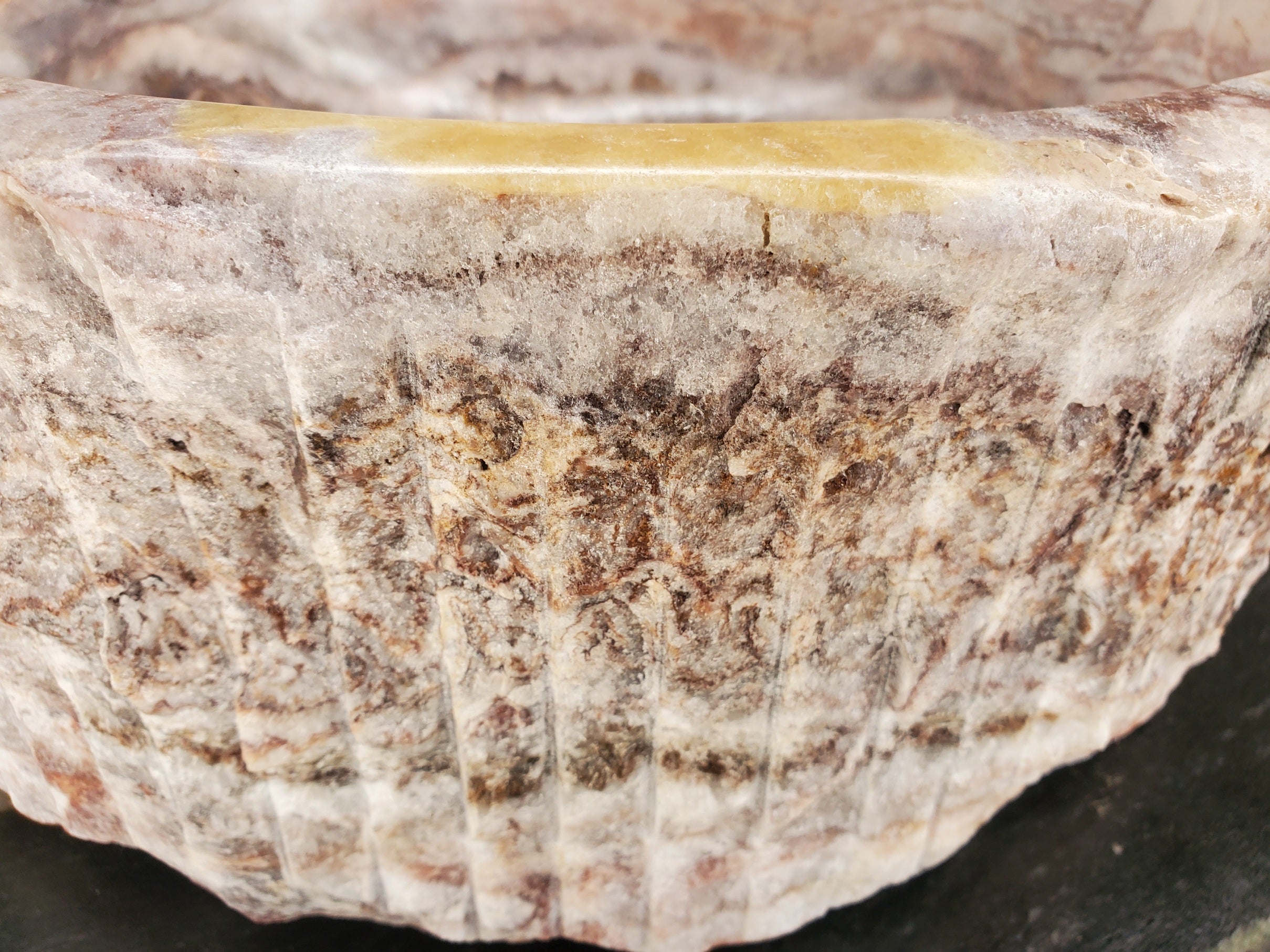 S34_04 Serpentine Onyx Stone Vessel Sink