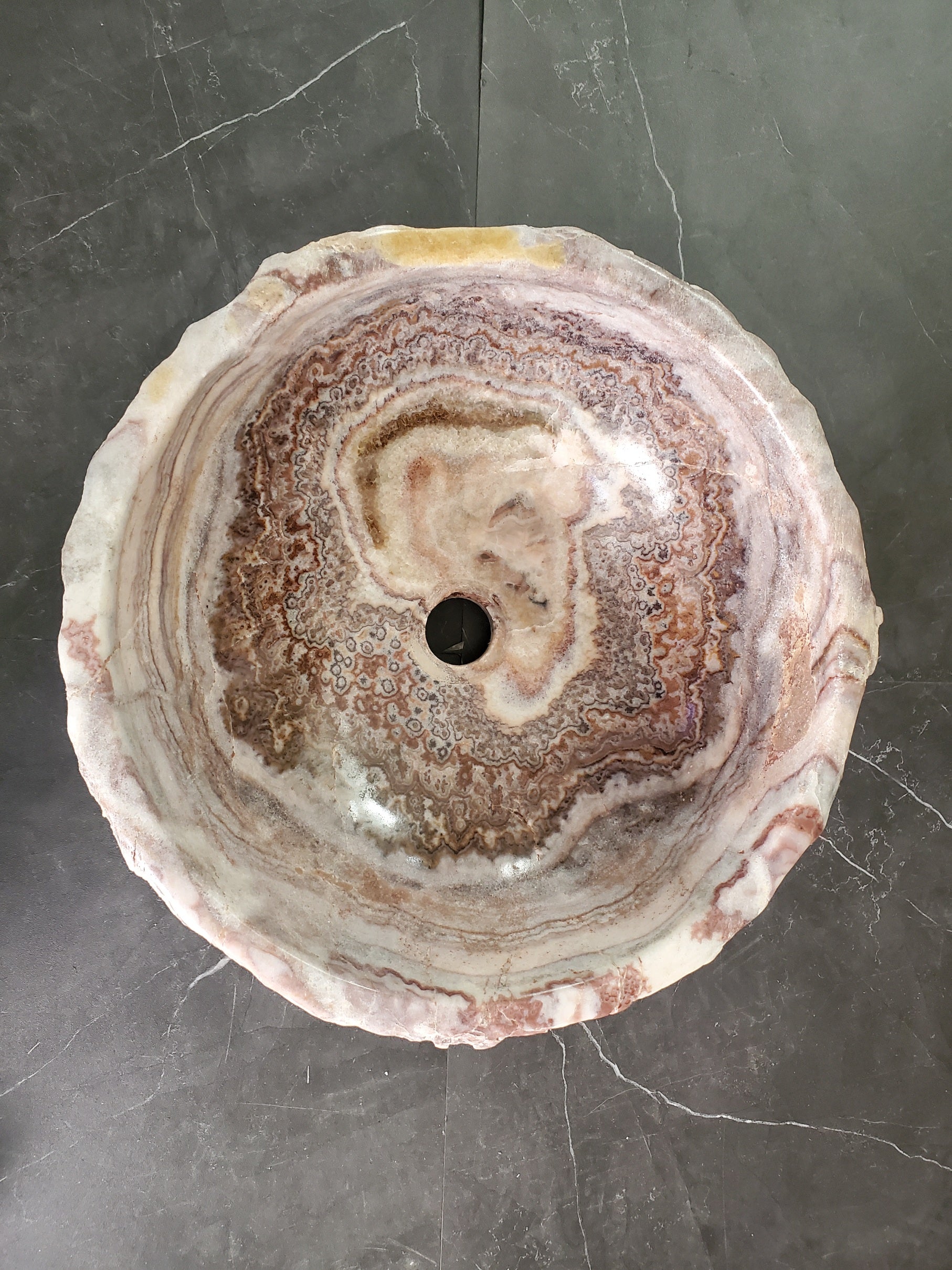 S34_04 Serpentine Onyx Stone Vessel Sink