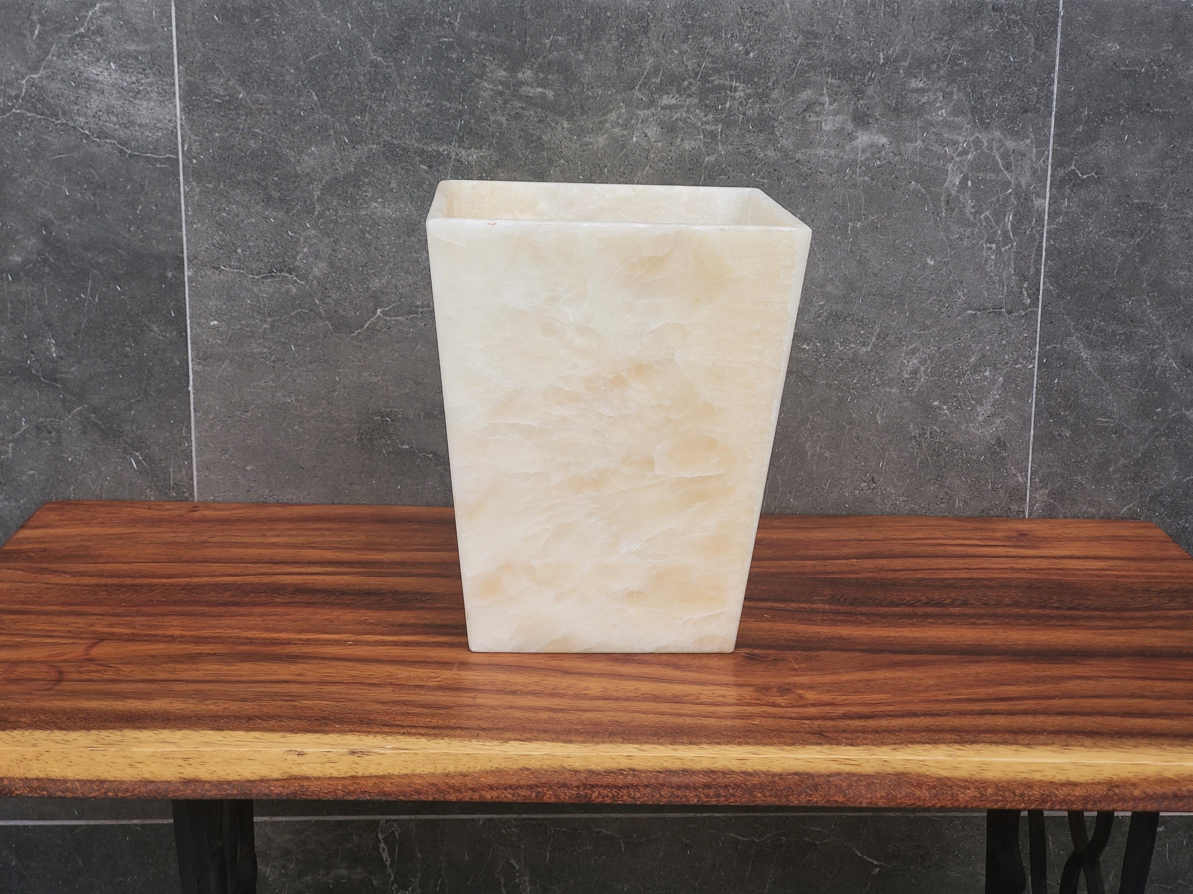 WB07 Onyx Stone Waste Basket Waste Basket Bath Home Waste Baskets