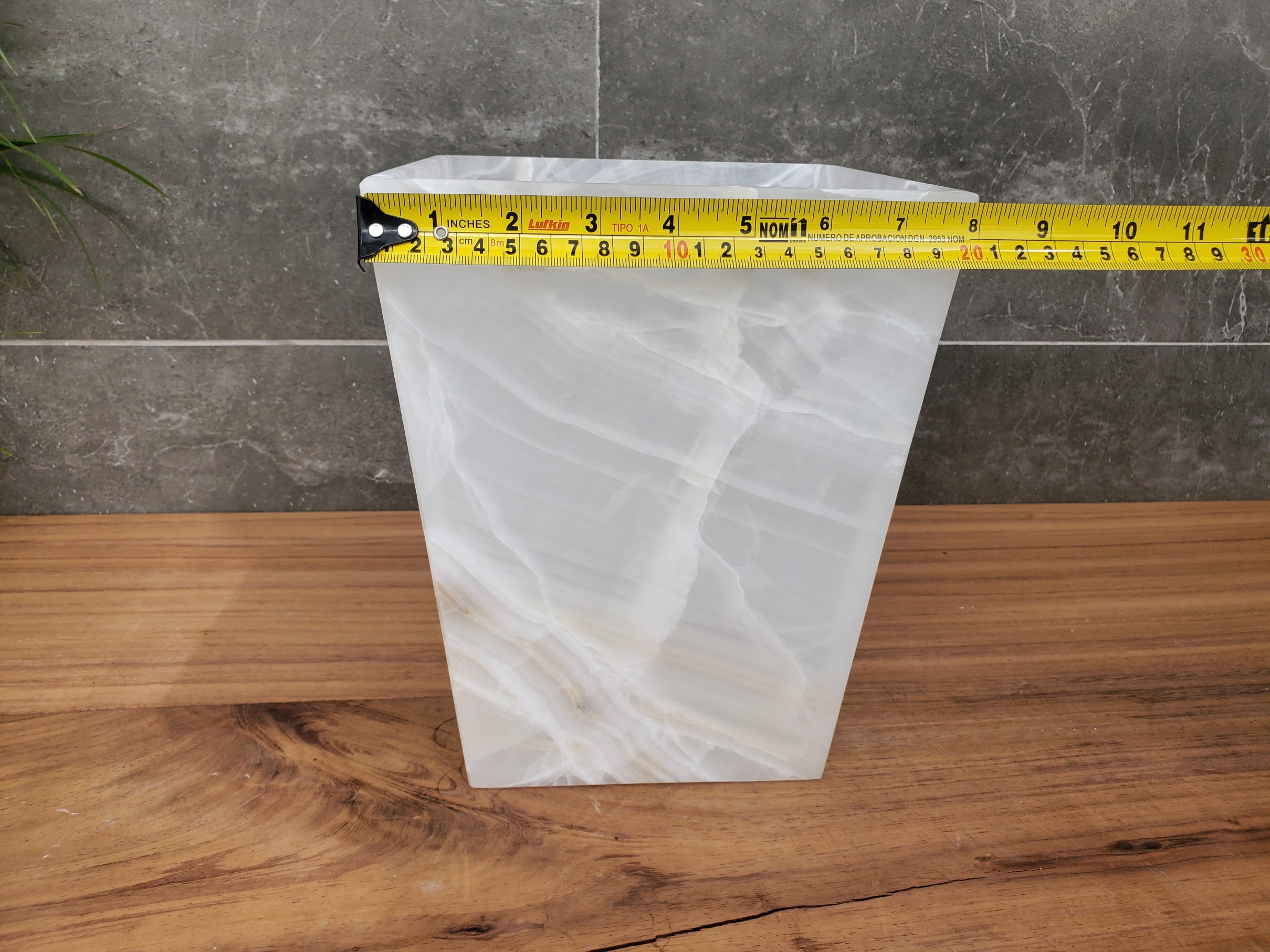 WB_14SQ Onyx Stone Waste Basket