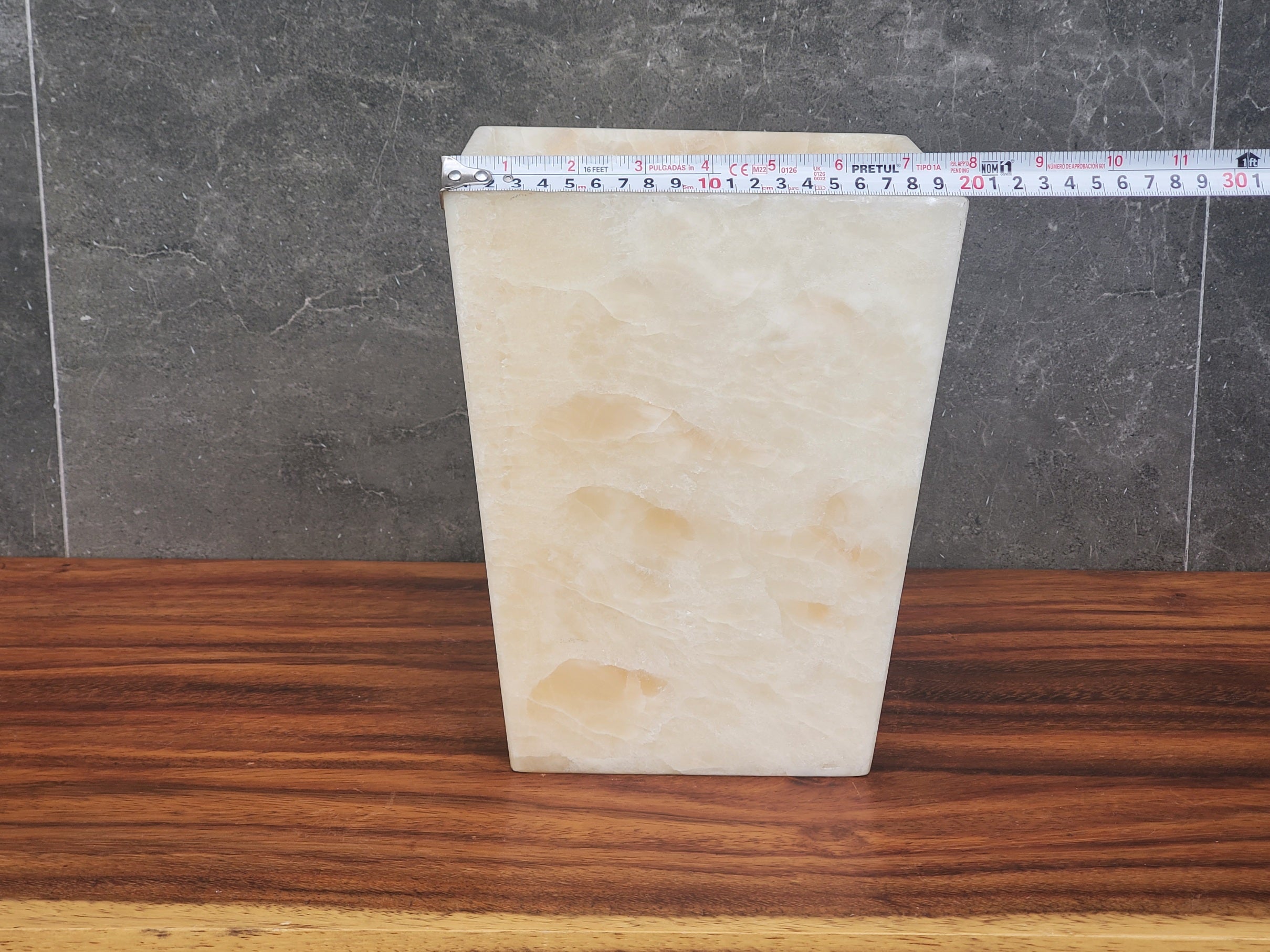 WB07 Onyx Stone Waste Basket Waste Basket Bath Home Waste Baskets