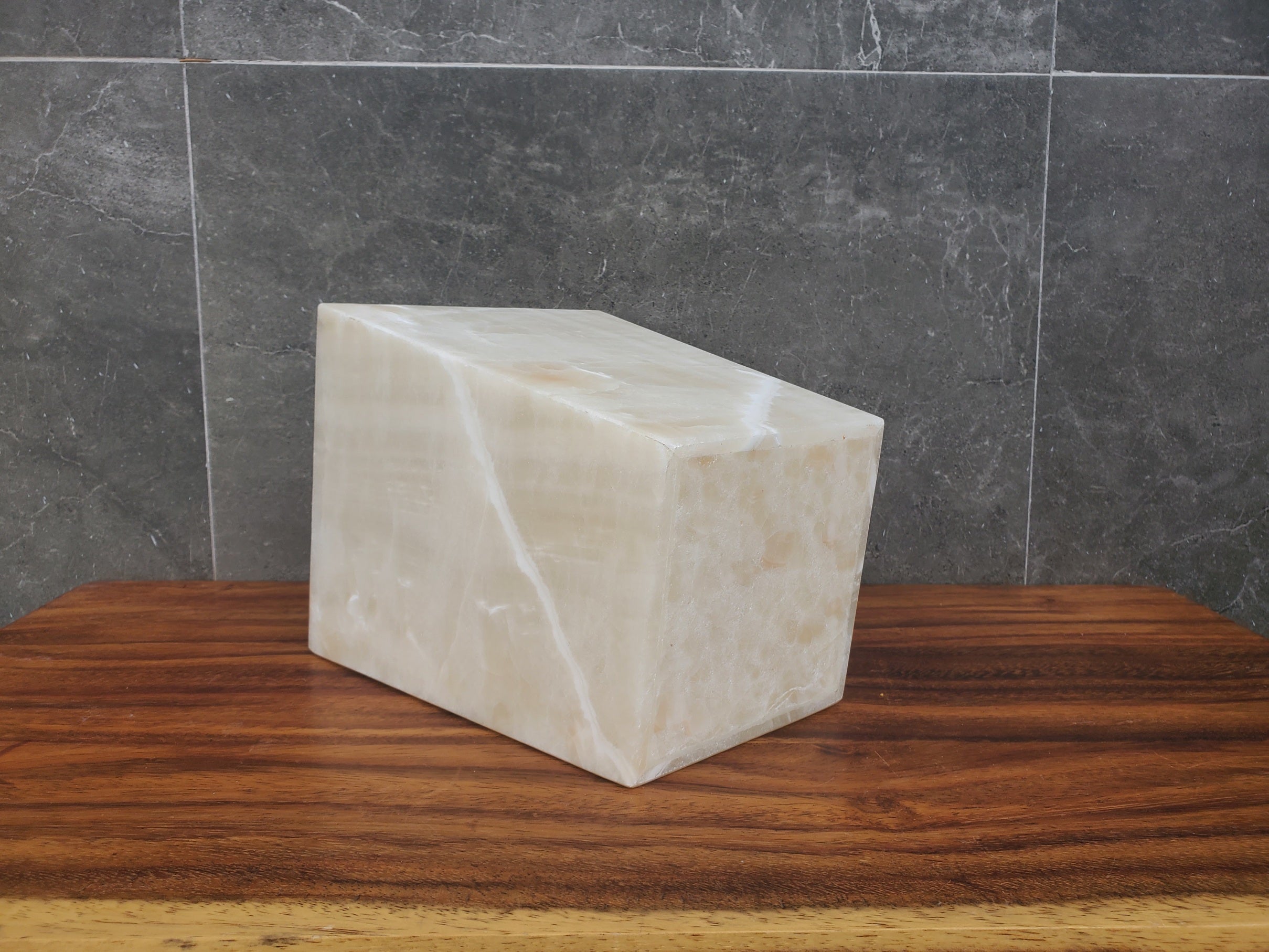 WB07 Onyx Stone Waste Basket Waste Basket Bath Home Waste Baskets