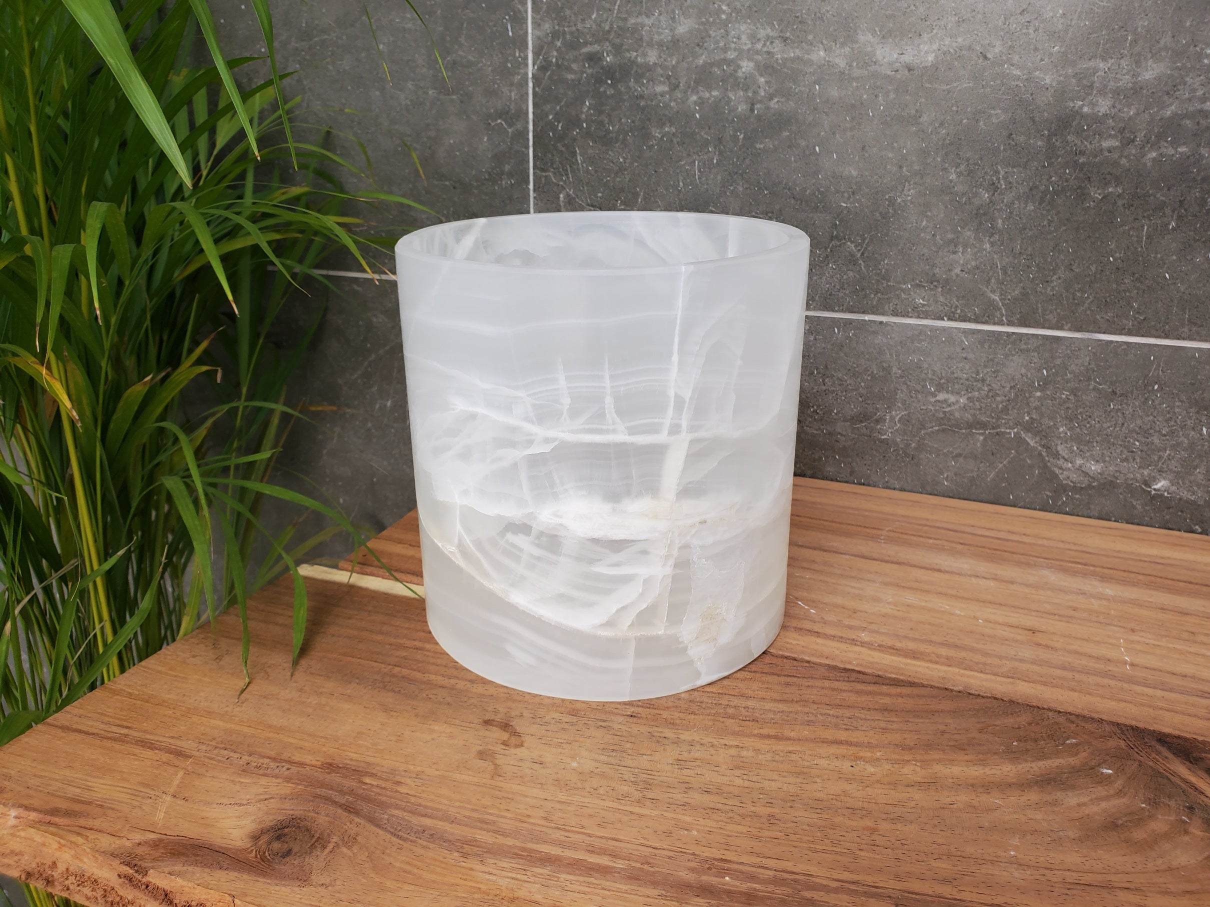 WB_13RD Onyx Stone Waste Basket