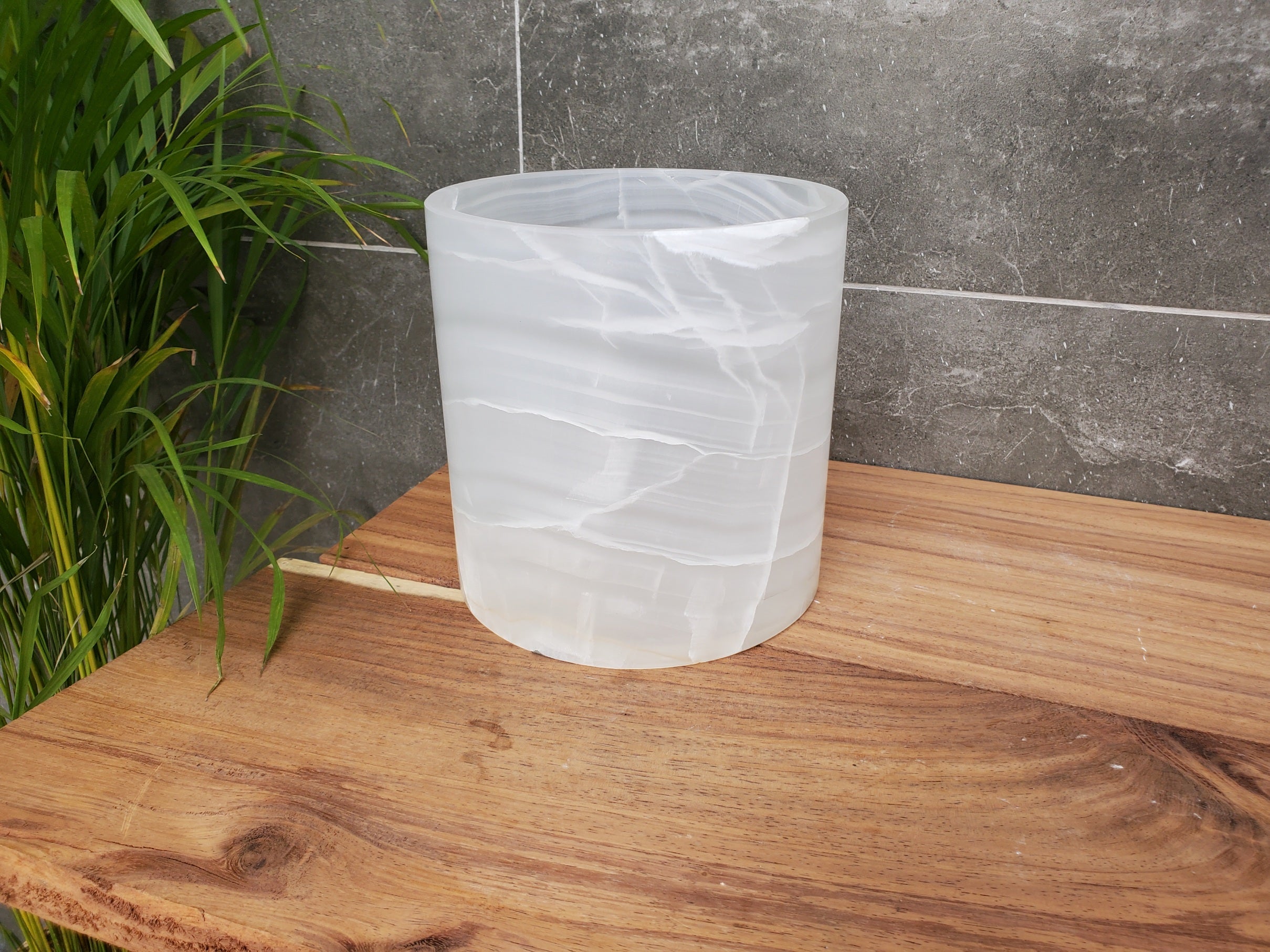 WB_13RD Onyx Stone Waste Basket