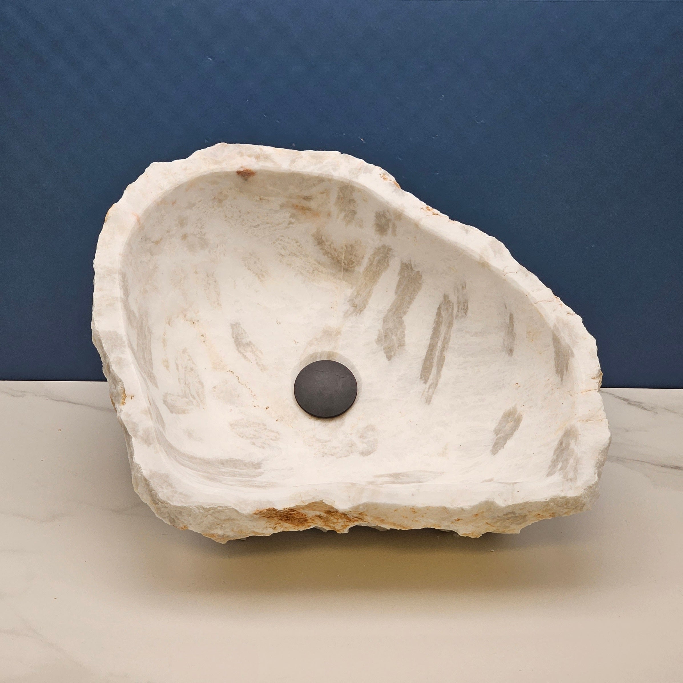 White and Gray Onyx Stone Vessel Bathroom Sink Onyx Sinks Onyx Sinks Sinks