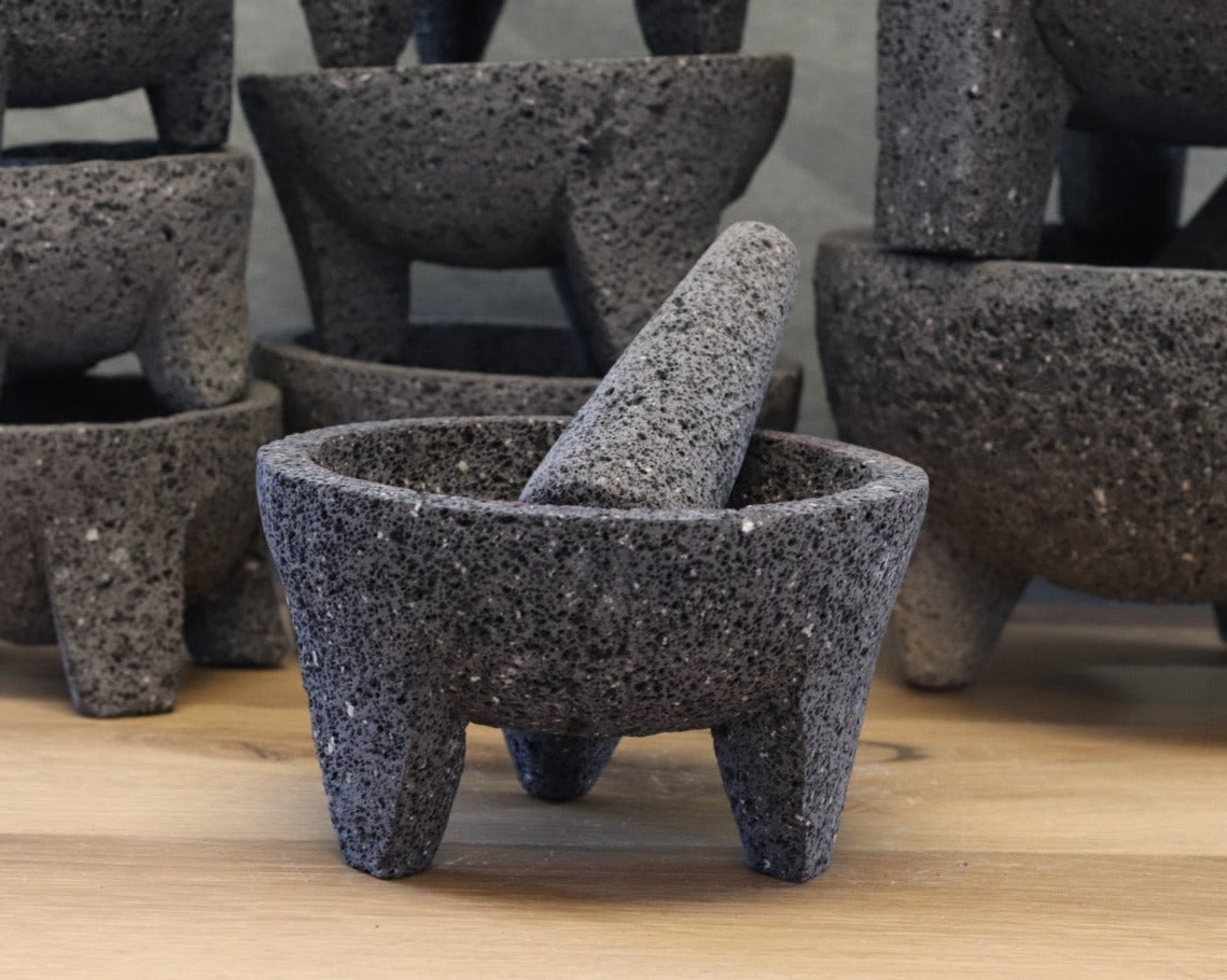 Shapely Bowl & Pestle - Lava Stone - 9 Inch Molcajete Accessories Kitchen & Dining Molcajete