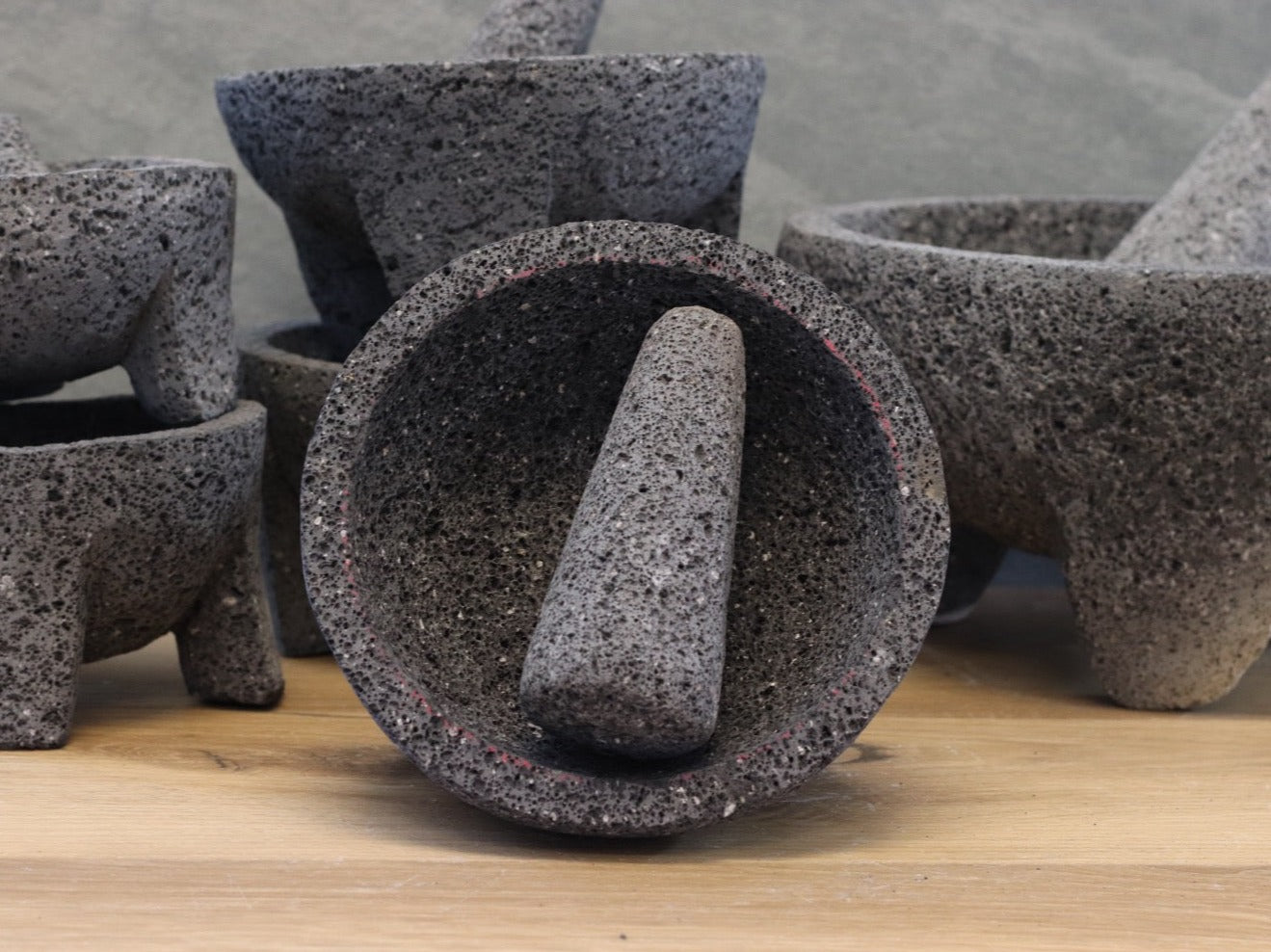 Shapely Bowl & Pestle - Lava Stone - 9 Inch Molcajete Accessories Kitchen & Dining Molcajete