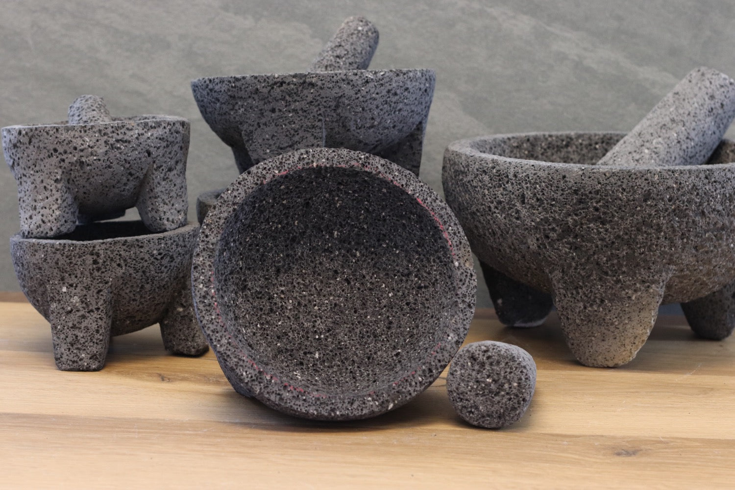 Shapely Bowl & Pestle - Lava Stone - 9 Inch Molcajete Accessories Kitchen & Dining Molcajete